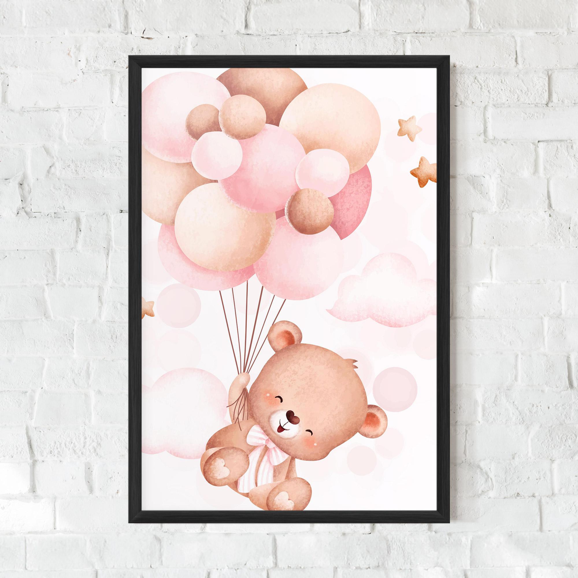 Poster Înrămat Balloons Bear mockup 0