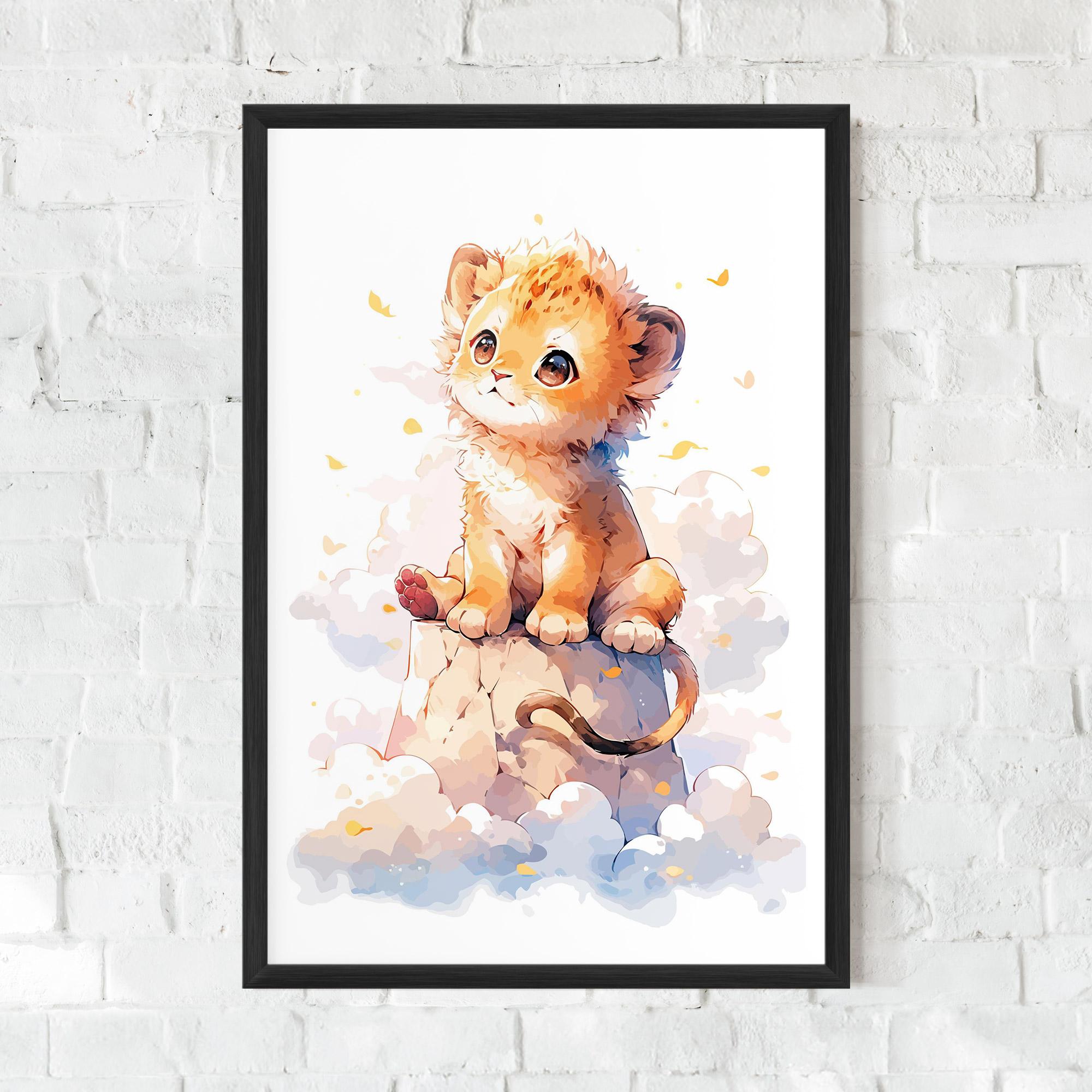 Poster Înrămat Cute Cloud Lion mockup 0