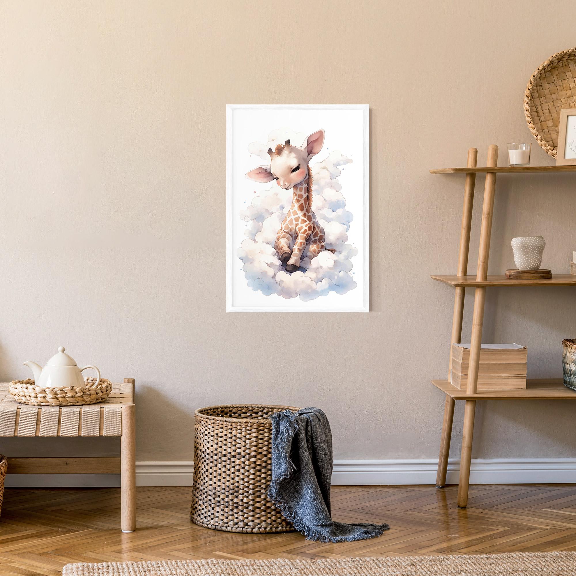 Poster Înrămat Cute Baby Giraffe mockup 9