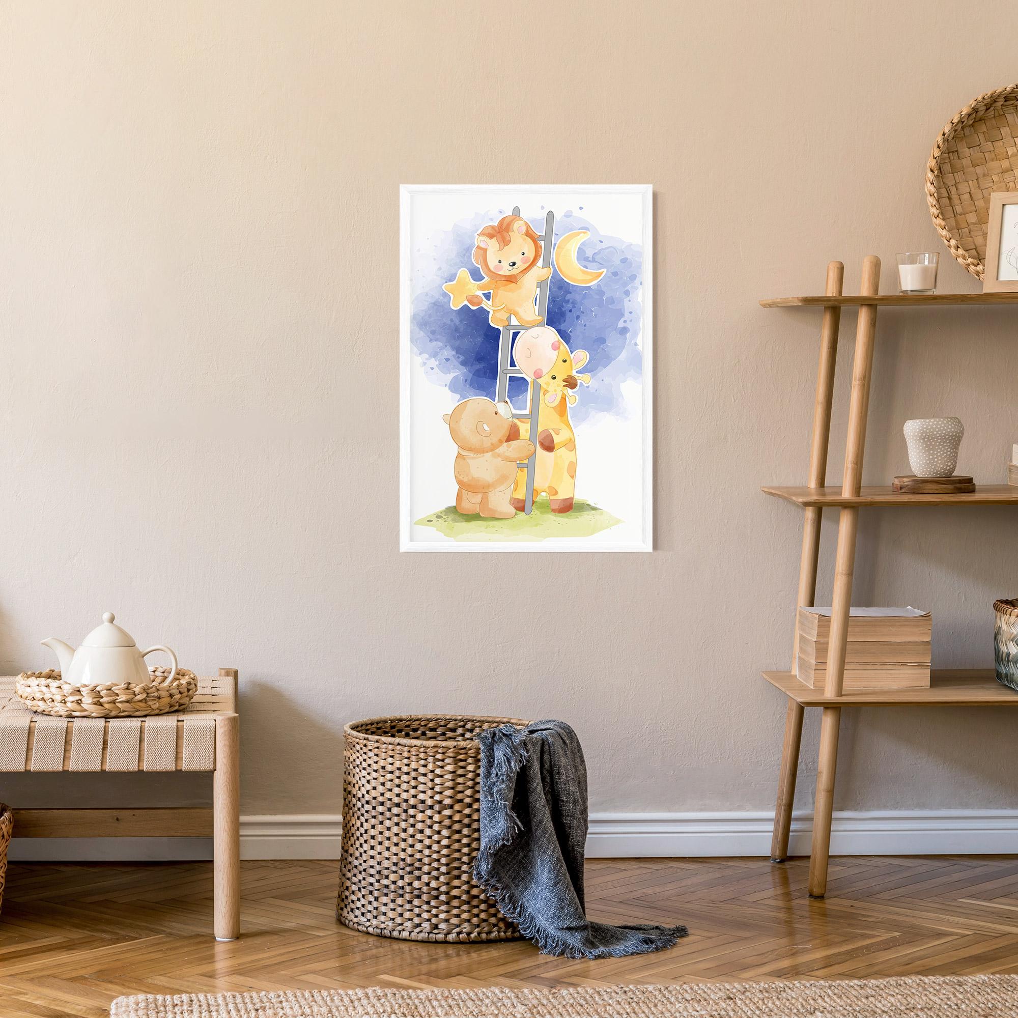 Poster Înrămat Lion Moon mockup 9