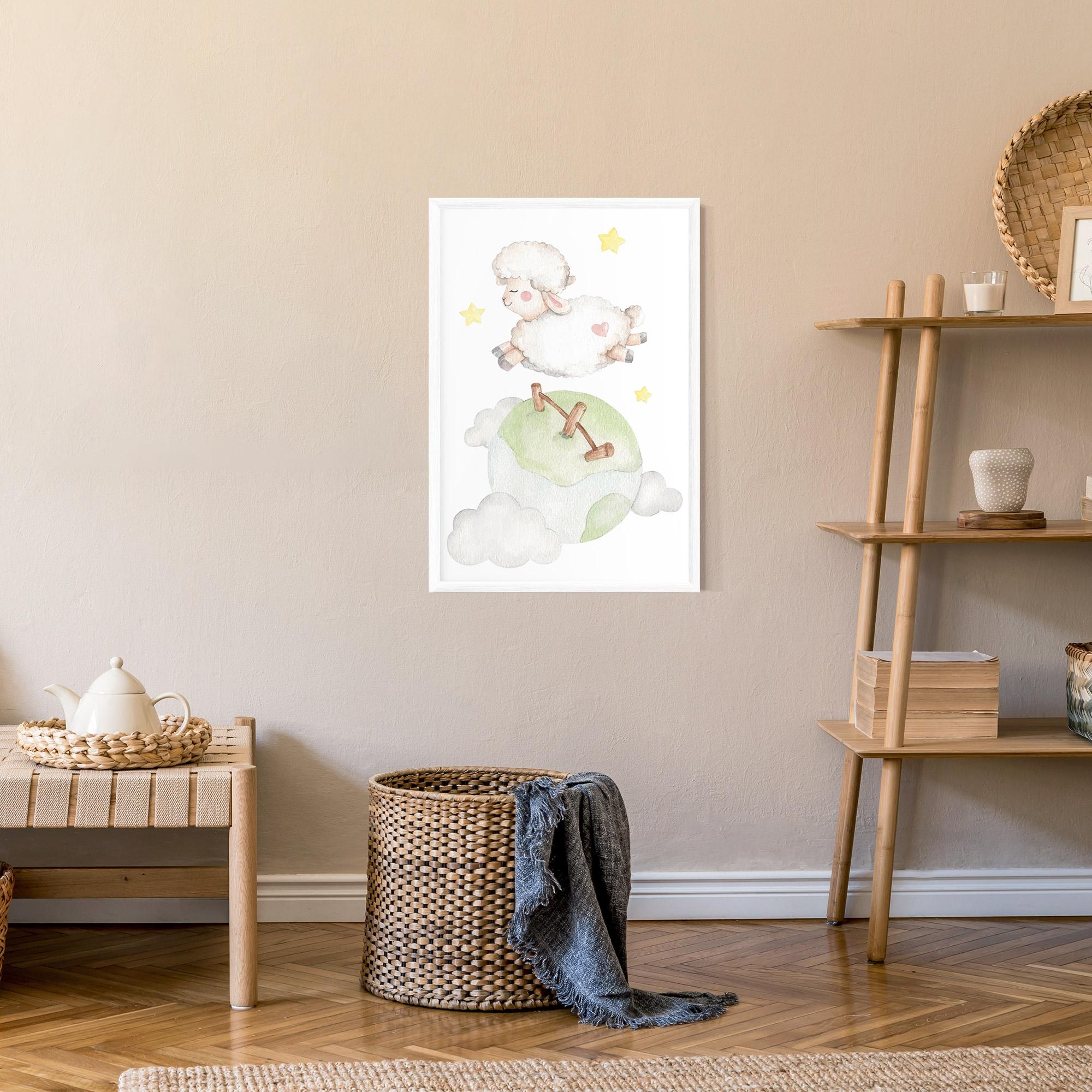 Poster Înrămat Sheep Jump mockup 9