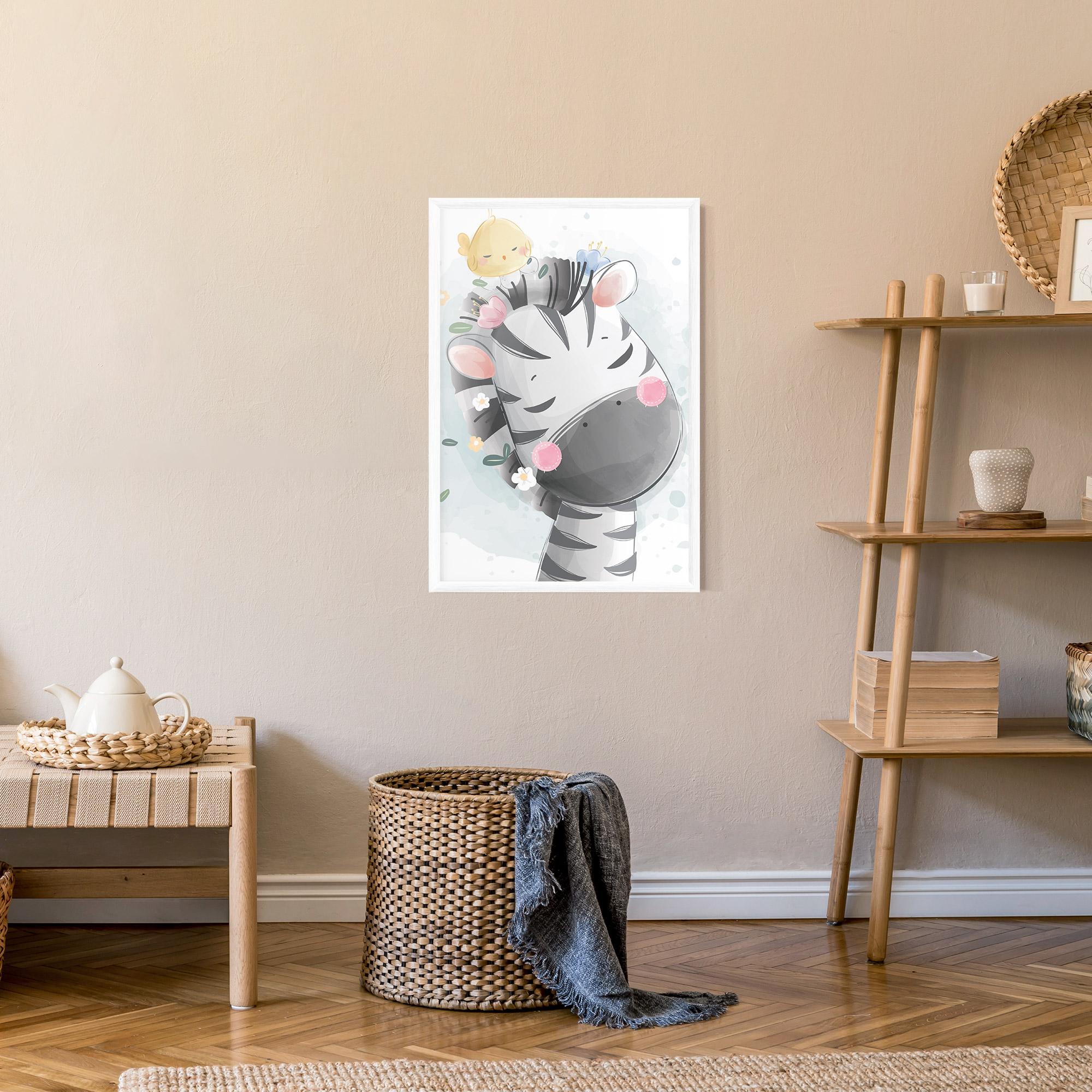 Poster Înrămat Zebra Bird mockup 9