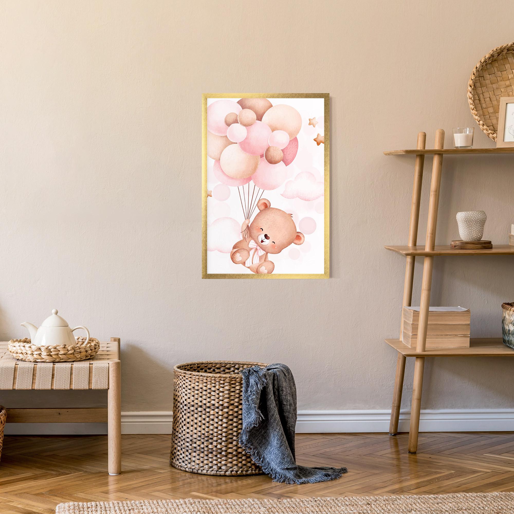 Poster Înrămat Balloons Bear mockup 9