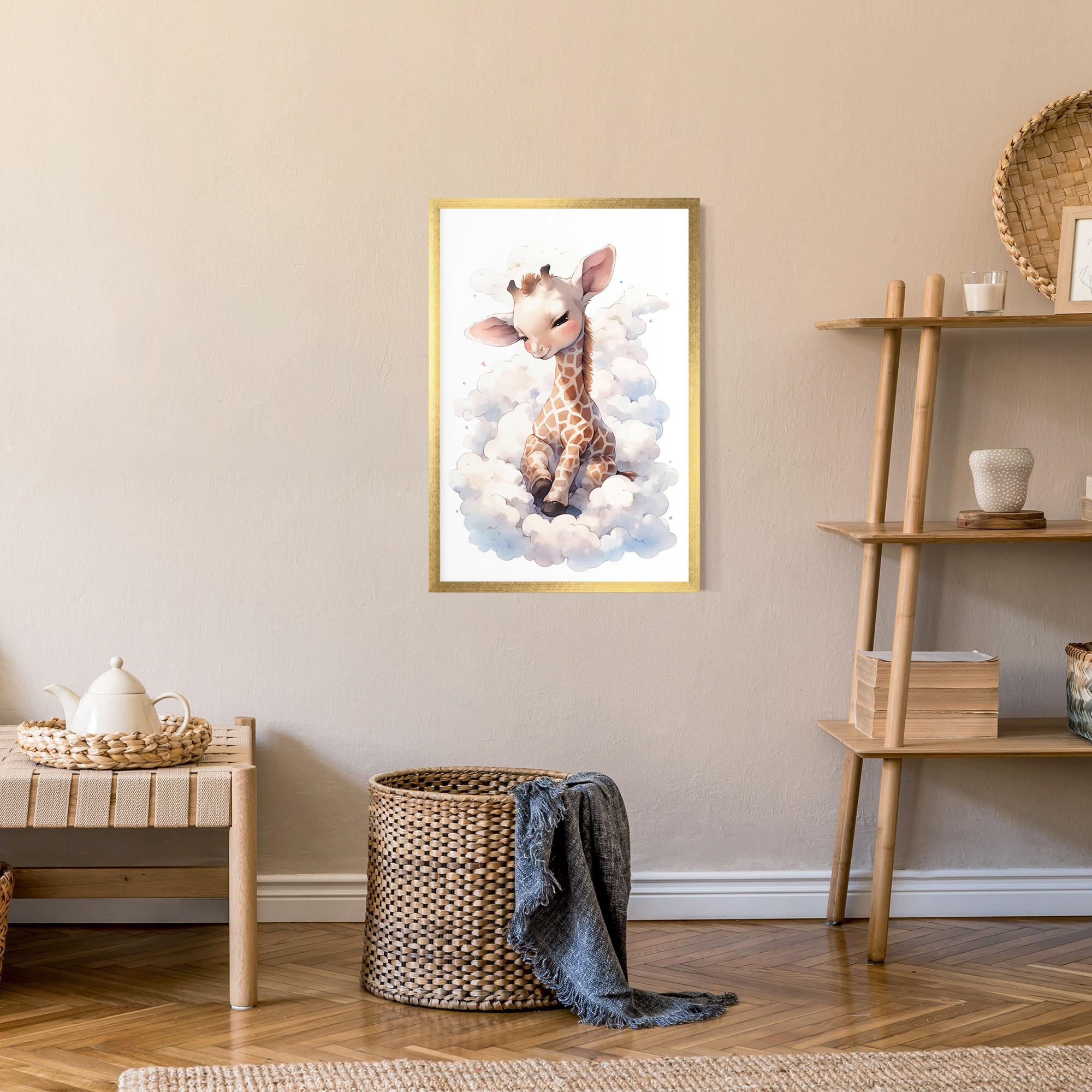 Poster Înrămat Cute Baby Giraffe mockup 9