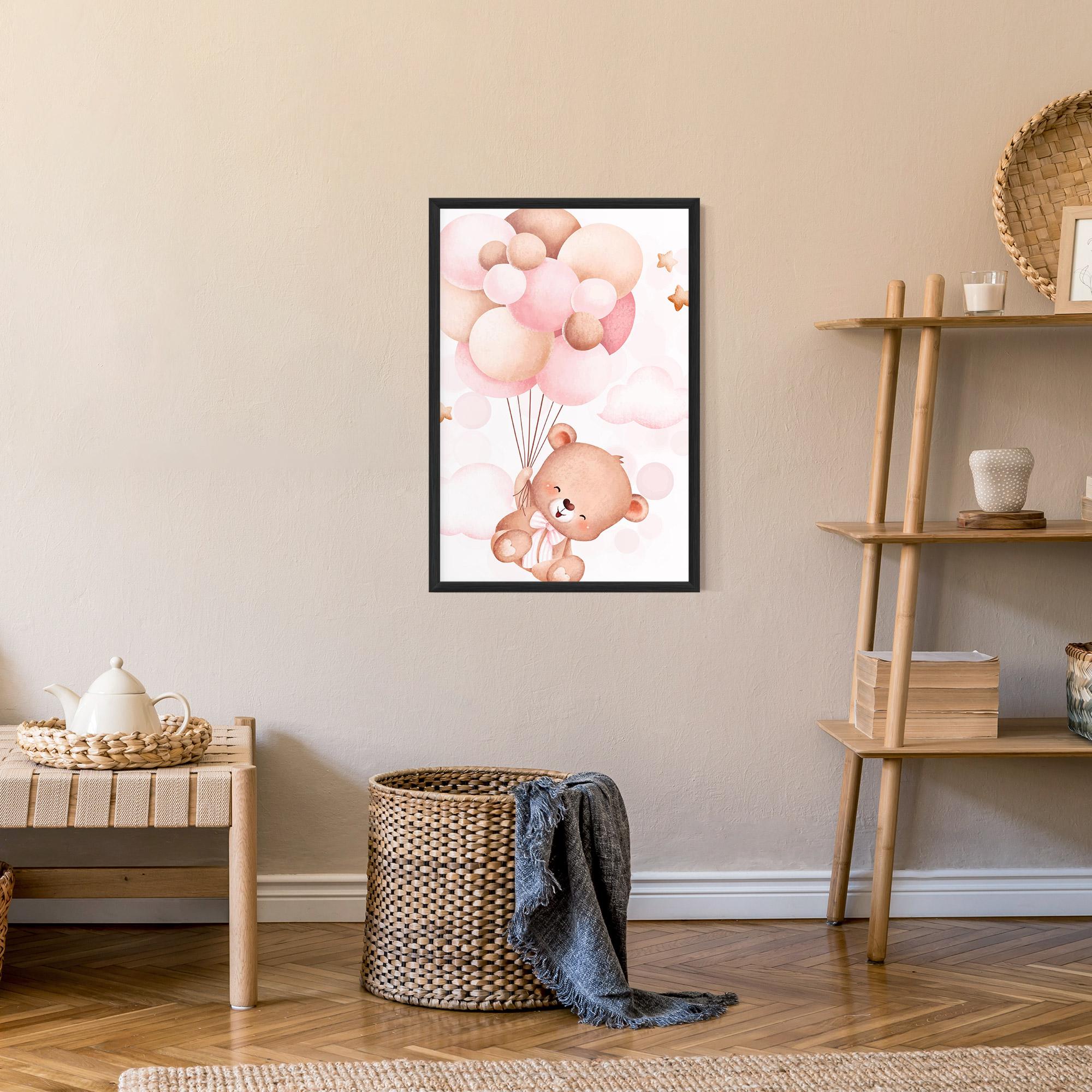 Poster Înrămat Balloons Bear mockup 9