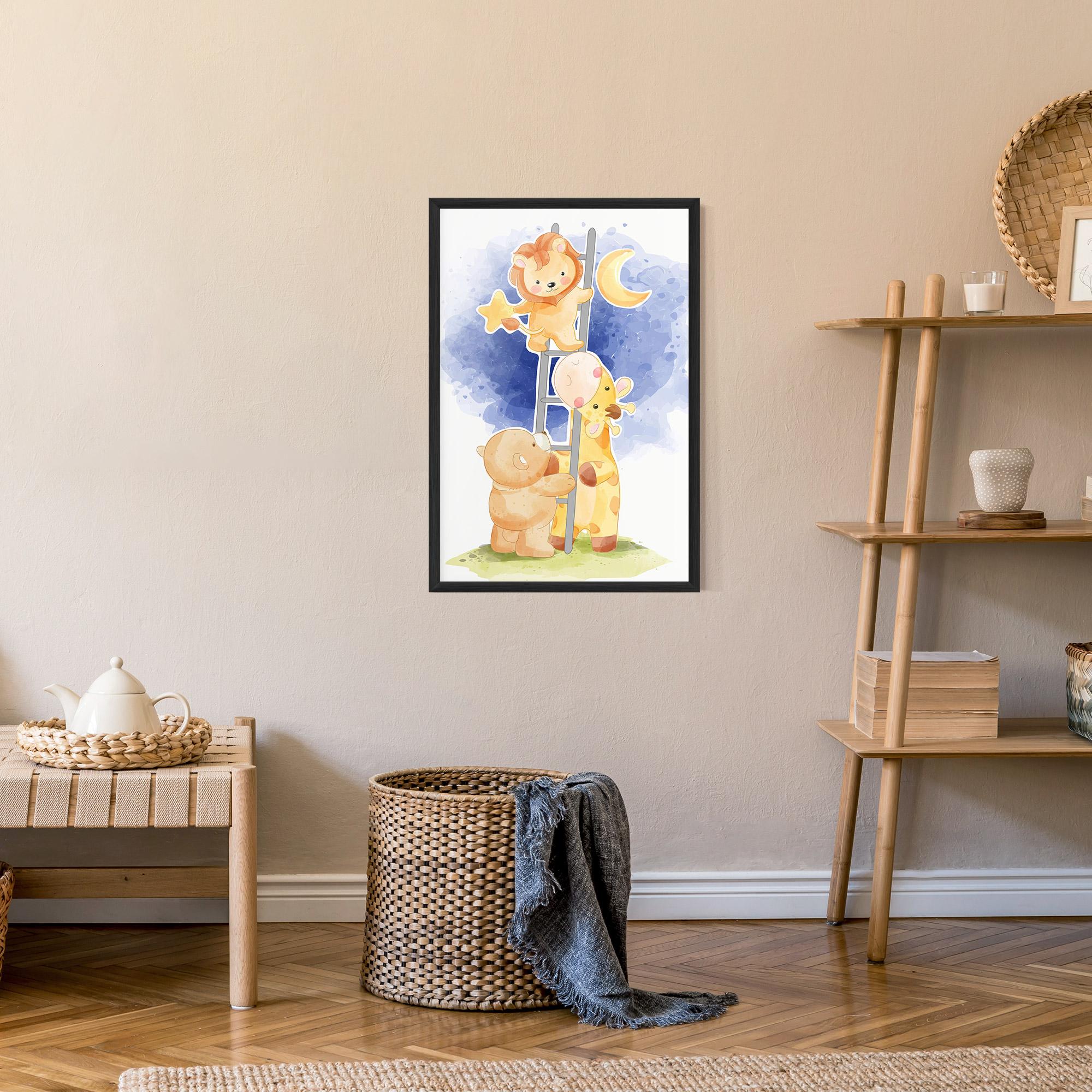 Poster Înrămat Lion Moon mockup 9