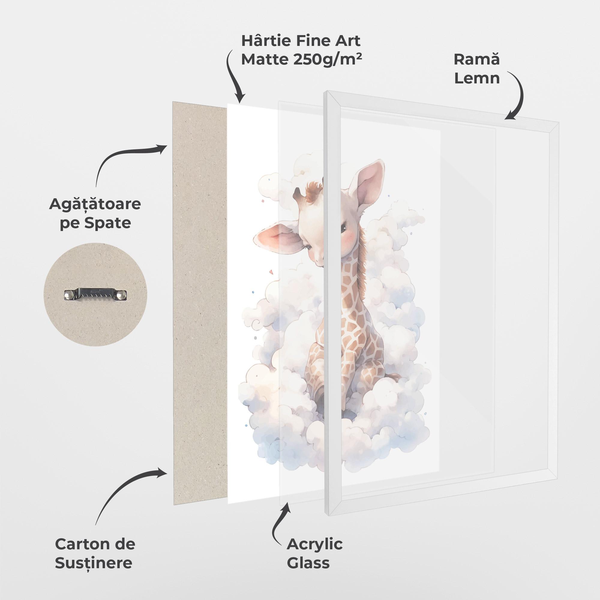 Poster Înrămat Cute Baby Giraffe mockup 1