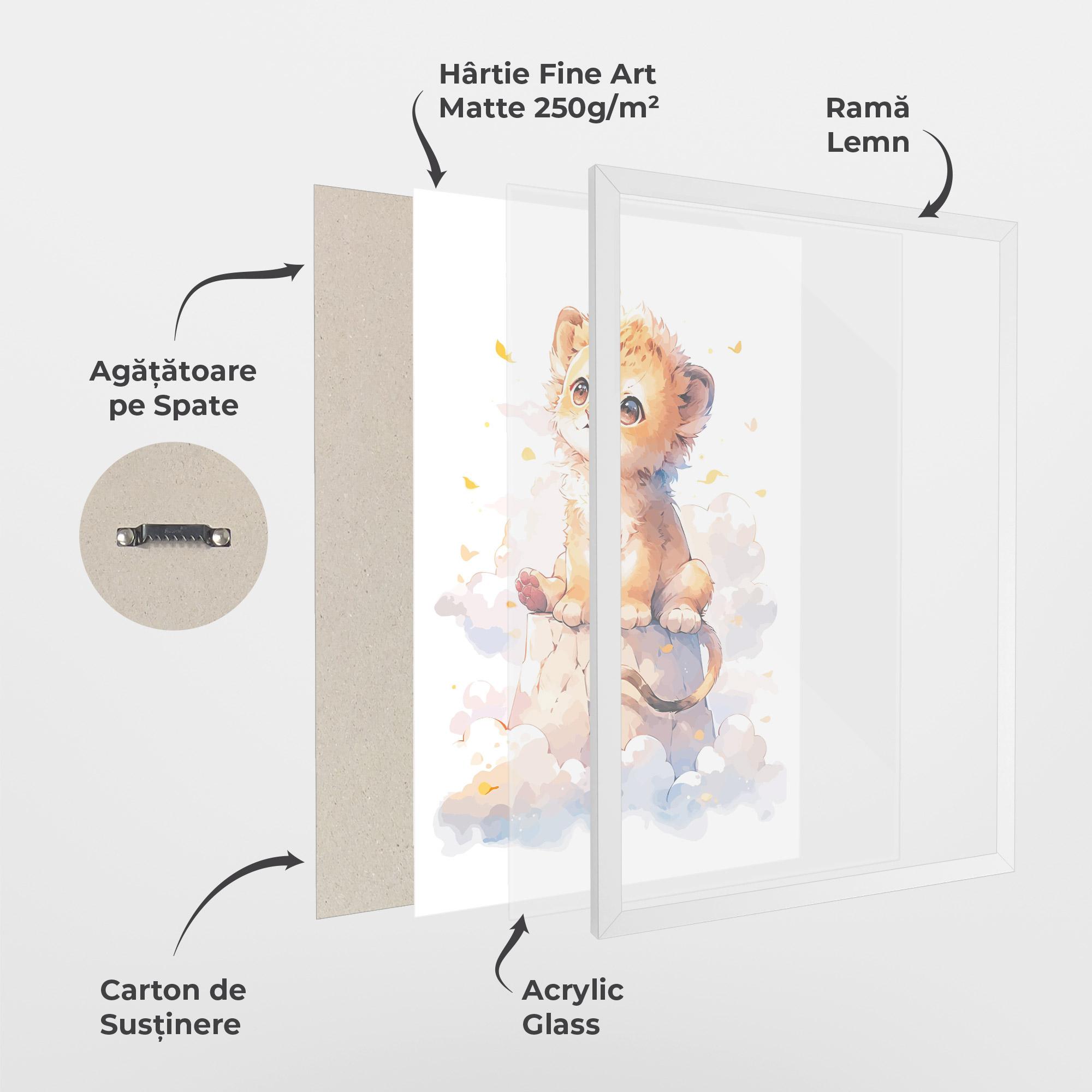 Poster Înrămat Cute Cloud Lion mockup 1