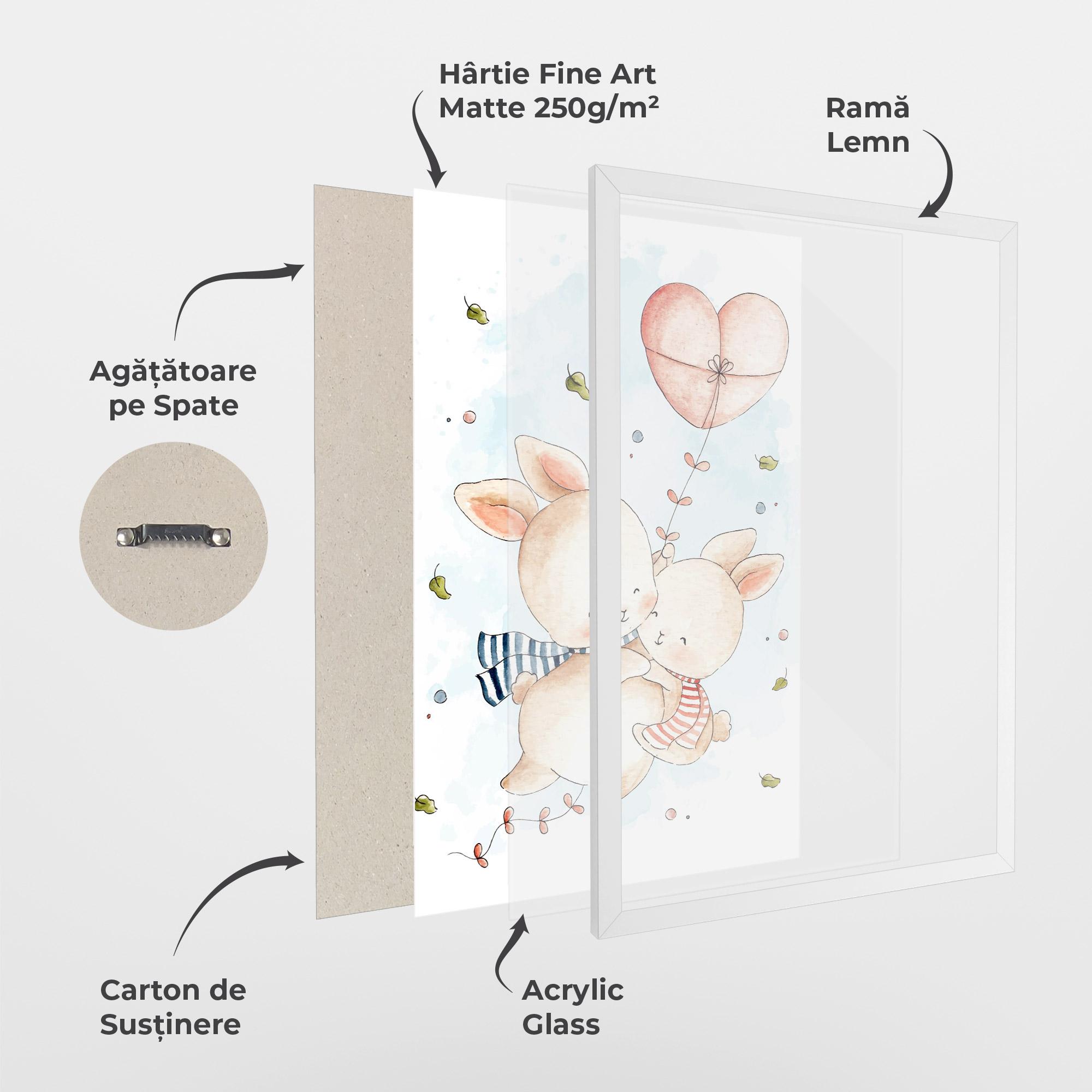 Poster Înrămat Cute Couple Rabbit mockup 1