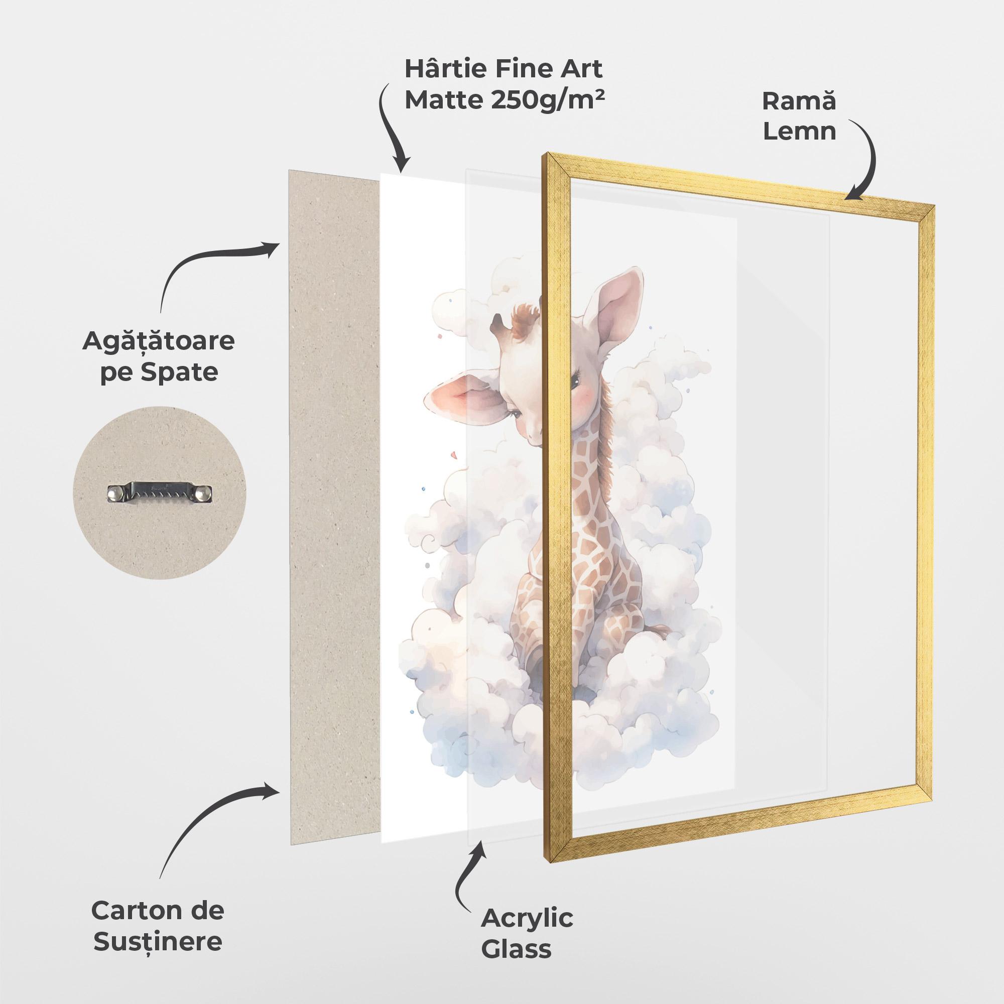 Poster Înrămat Cute Baby Giraffe mockup 1