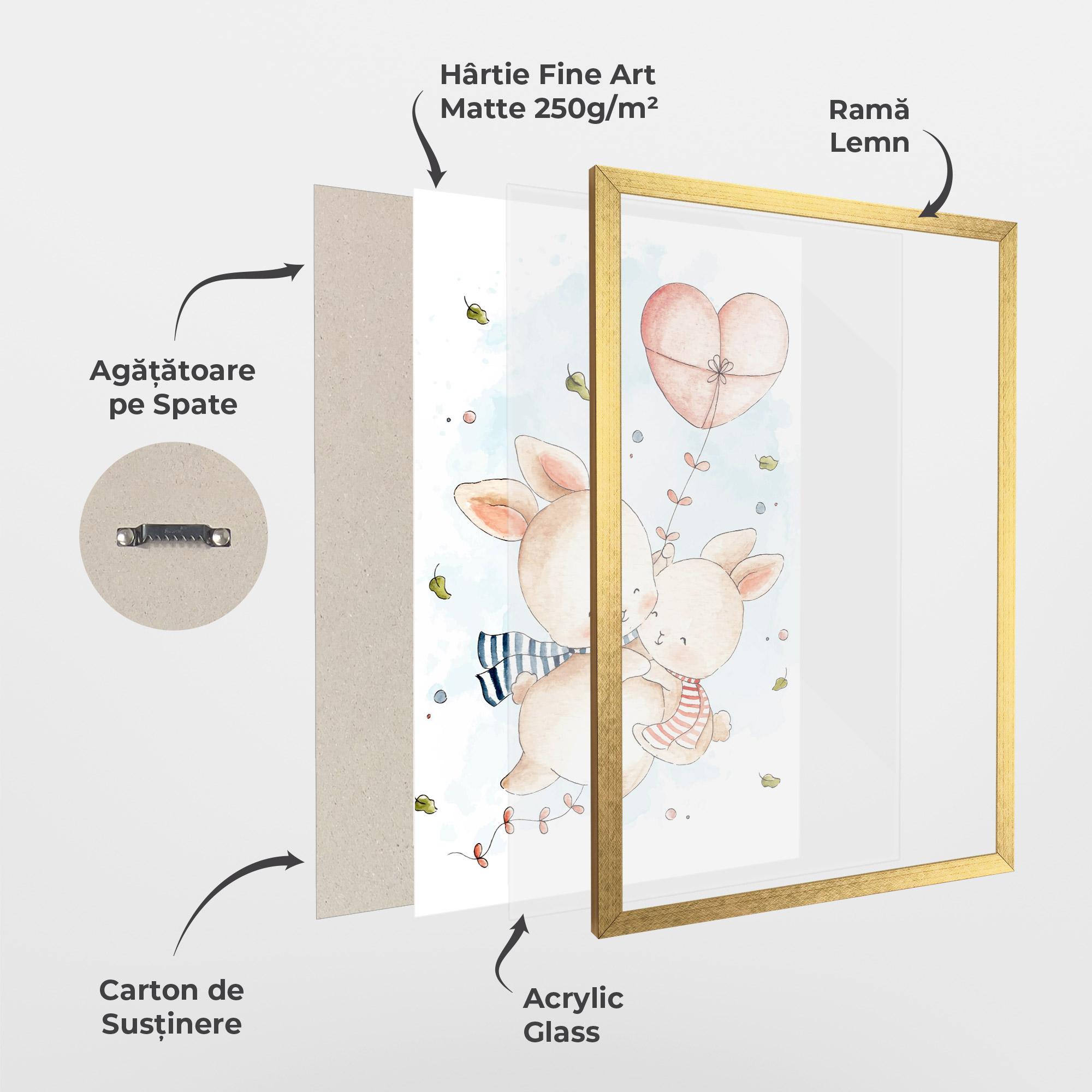 Poster Înrămat Cute Couple Rabbit mockup 1