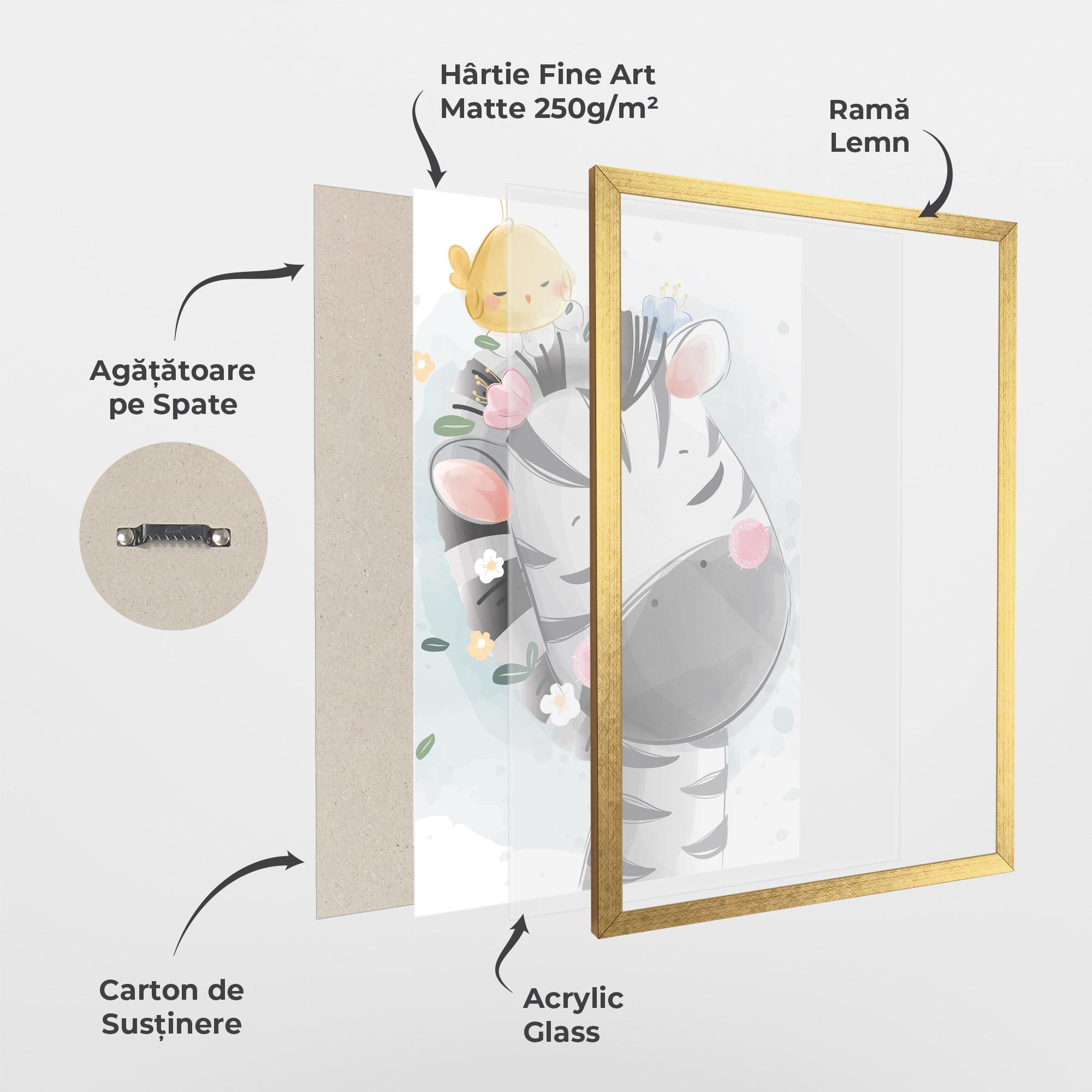 Poster Înrămat Zebra Bird mockup 1