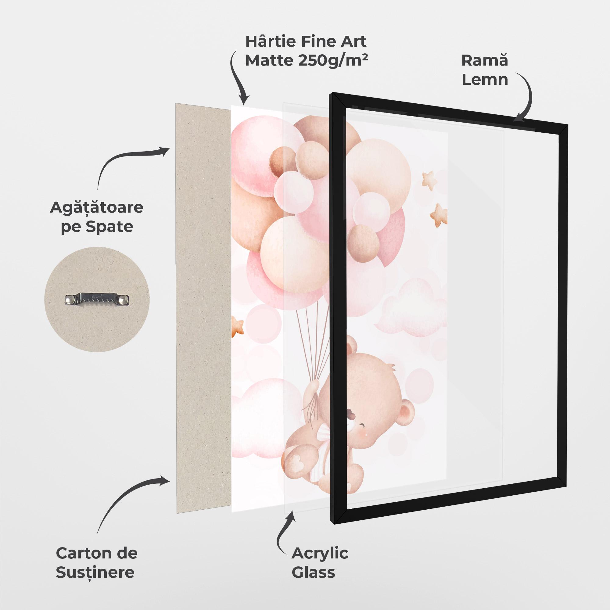 Poster Înrămat Balloons Bear mockup 1