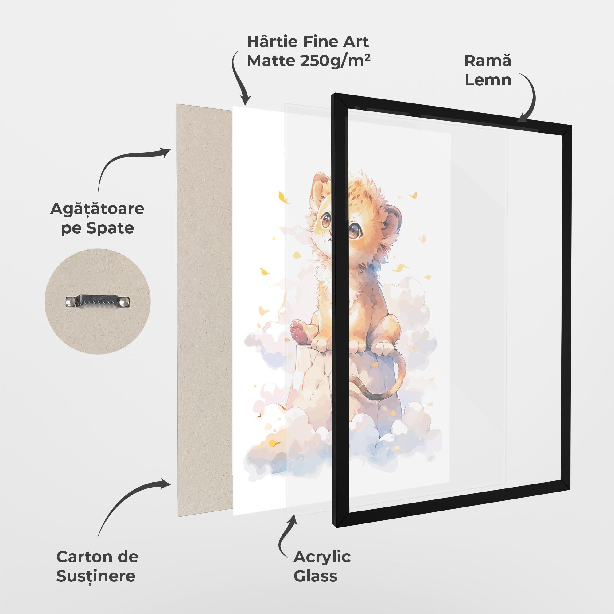 Poster Înrămat Cute Cloud Lion mockup 1