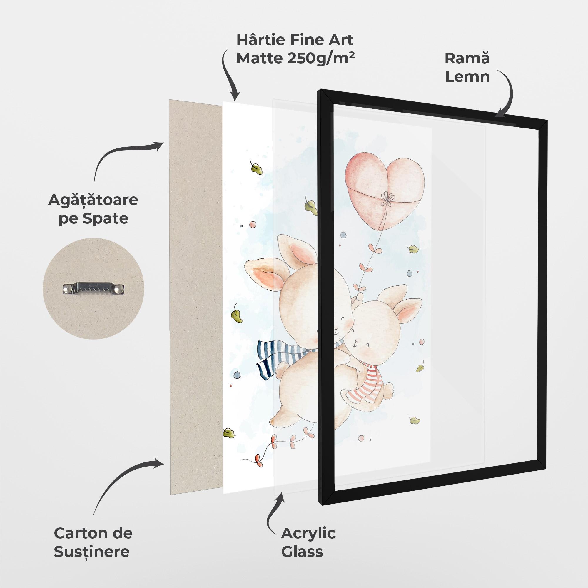 Poster Înrămat Cute Couple Rabbit mockup 1