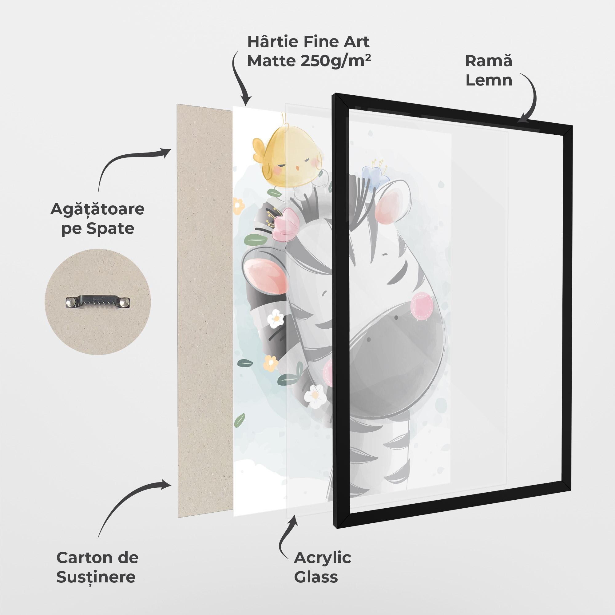 Poster Înrămat Zebra Bird mockup 1