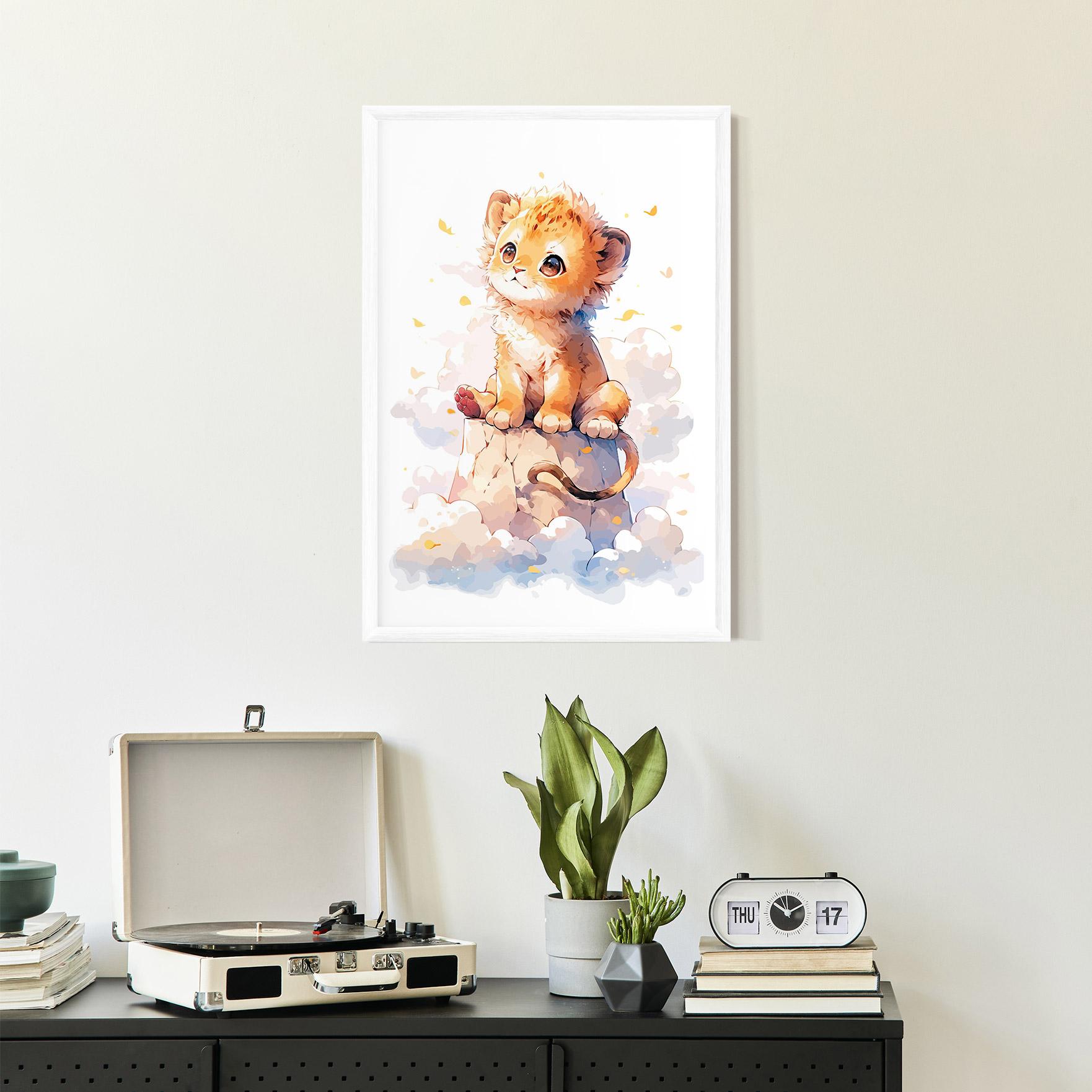 Poster Înrămat Cute Cloud Lion mockup 2