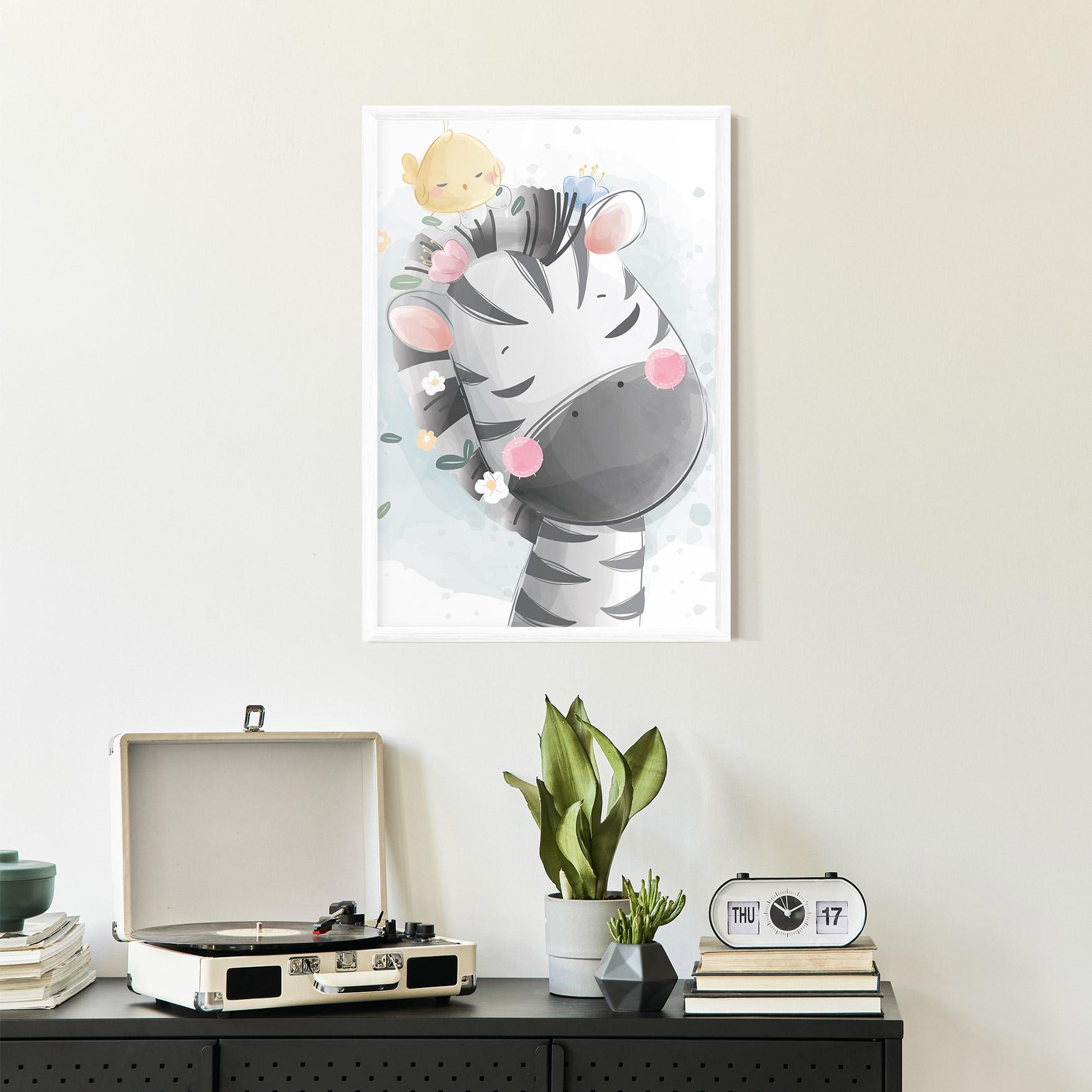 Poster Înrămat Zebra Bird mockup 2