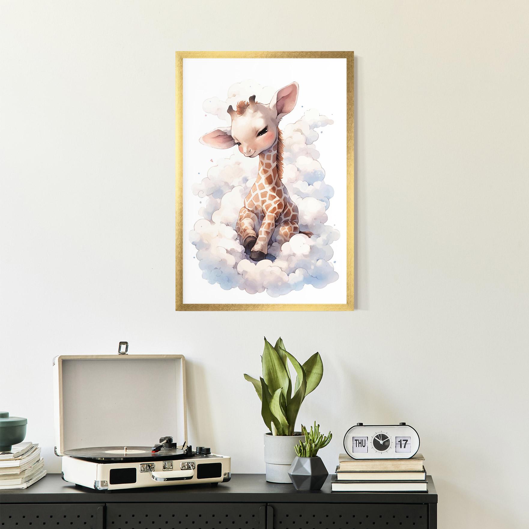 Poster Înrămat Cute Baby Giraffe mockup 2