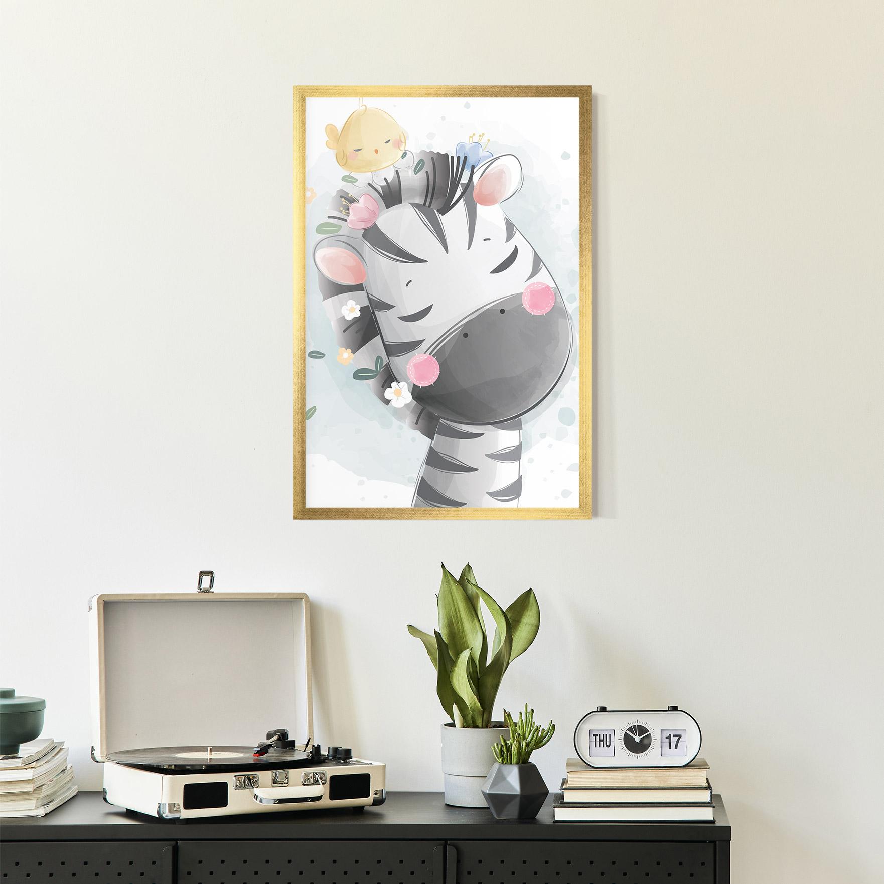Poster Înrămat Zebra Bird mockup 2