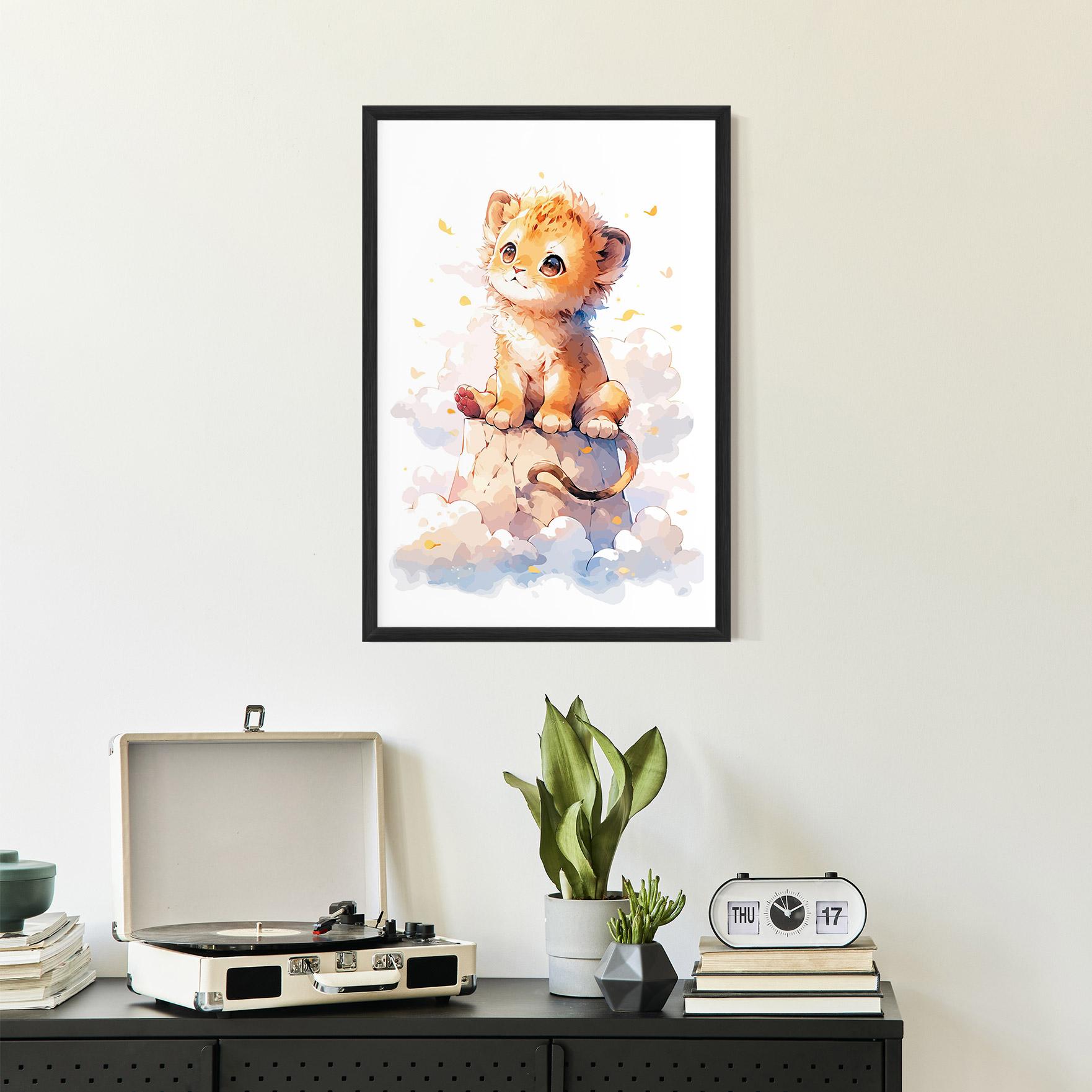 Poster Înrămat Cute Cloud Lion mockup 2