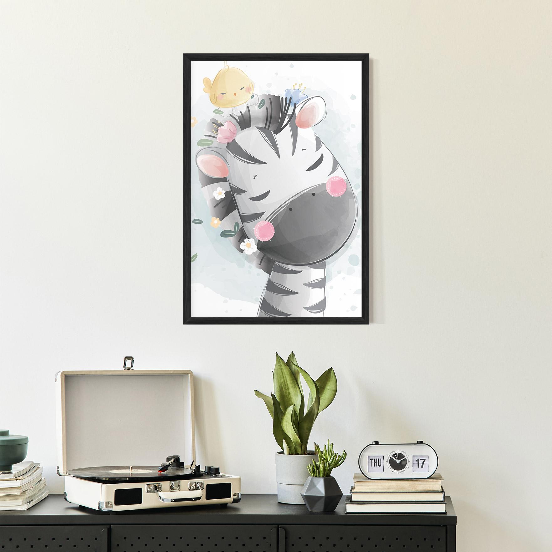 Poster Înrămat Zebra Bird mockup 2