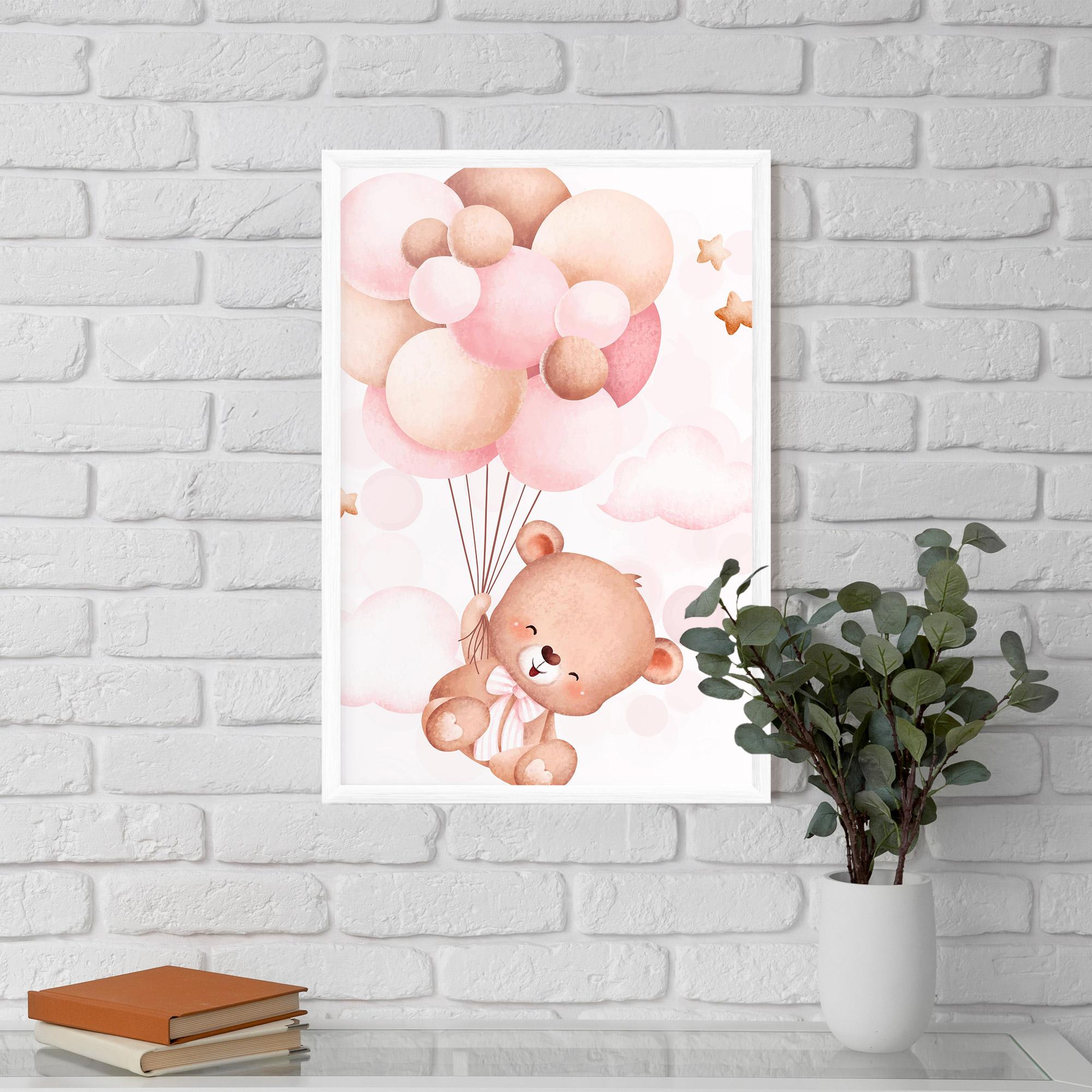 Poster Înrămat Balloons Bear mockup 5