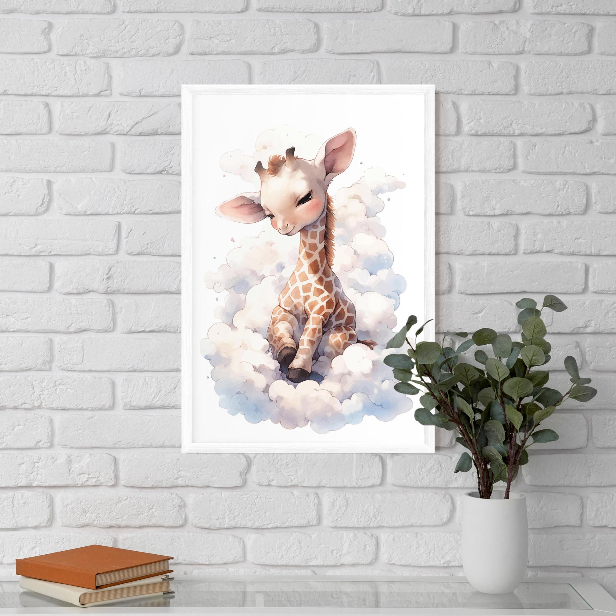 Poster Înrămat Cute Baby Giraffe mockup 5