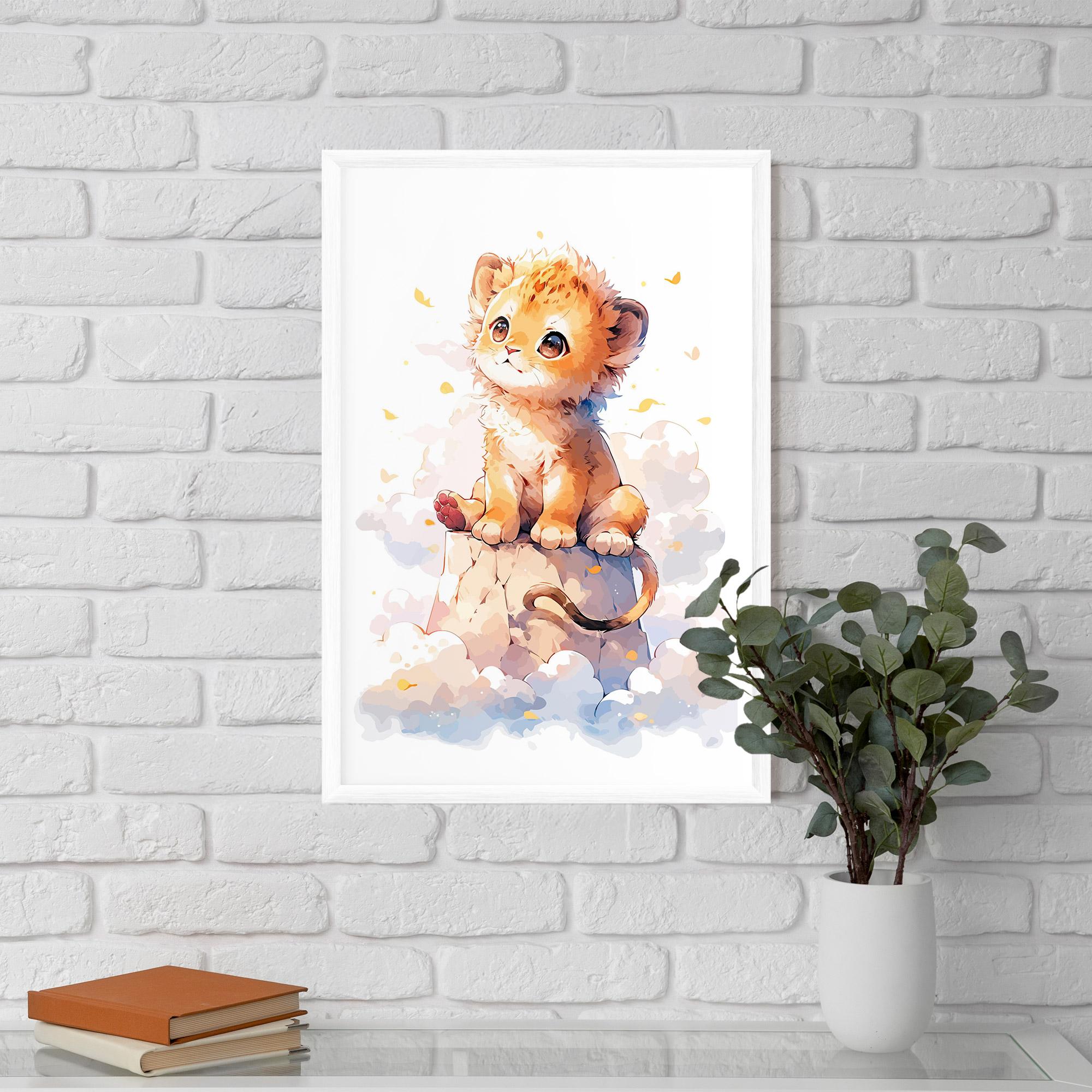 Poster Înrămat Cute Cloud Lion mockup 5