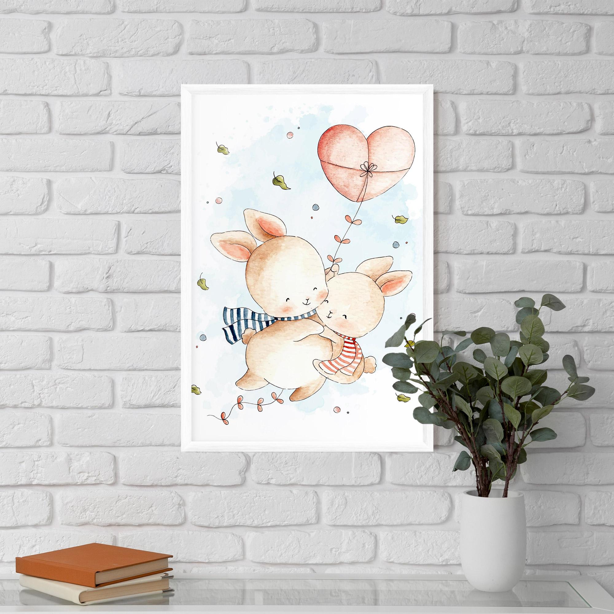 Poster Înrămat Cute Couple Rabbit mockup 5