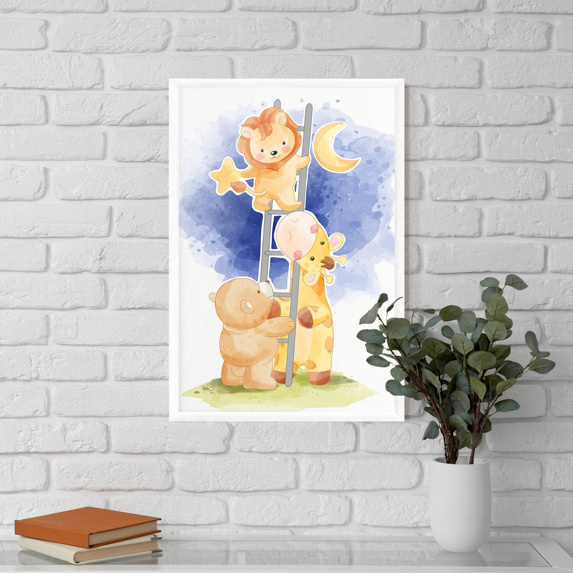 Poster Înrămat Lion Moon mockup 5