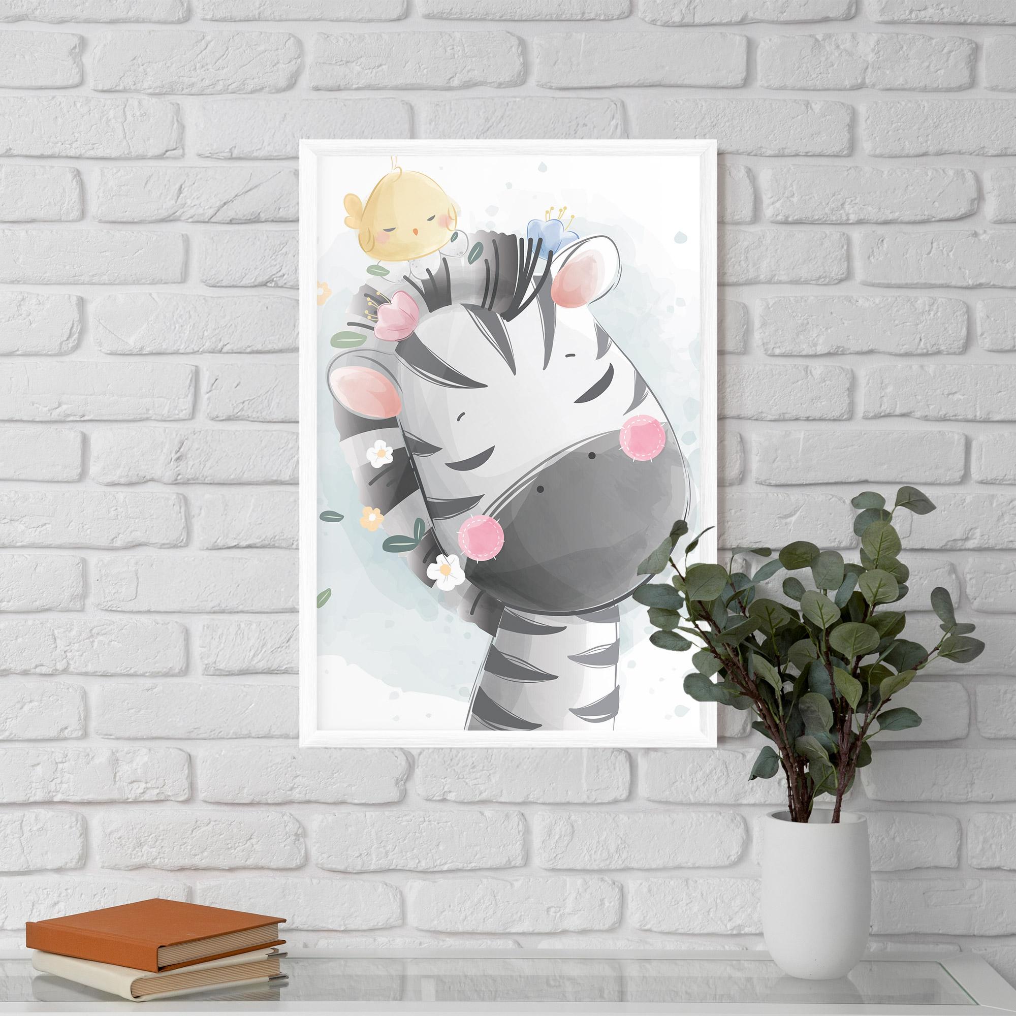 Poster Înrămat Zebra Bird mockup 5