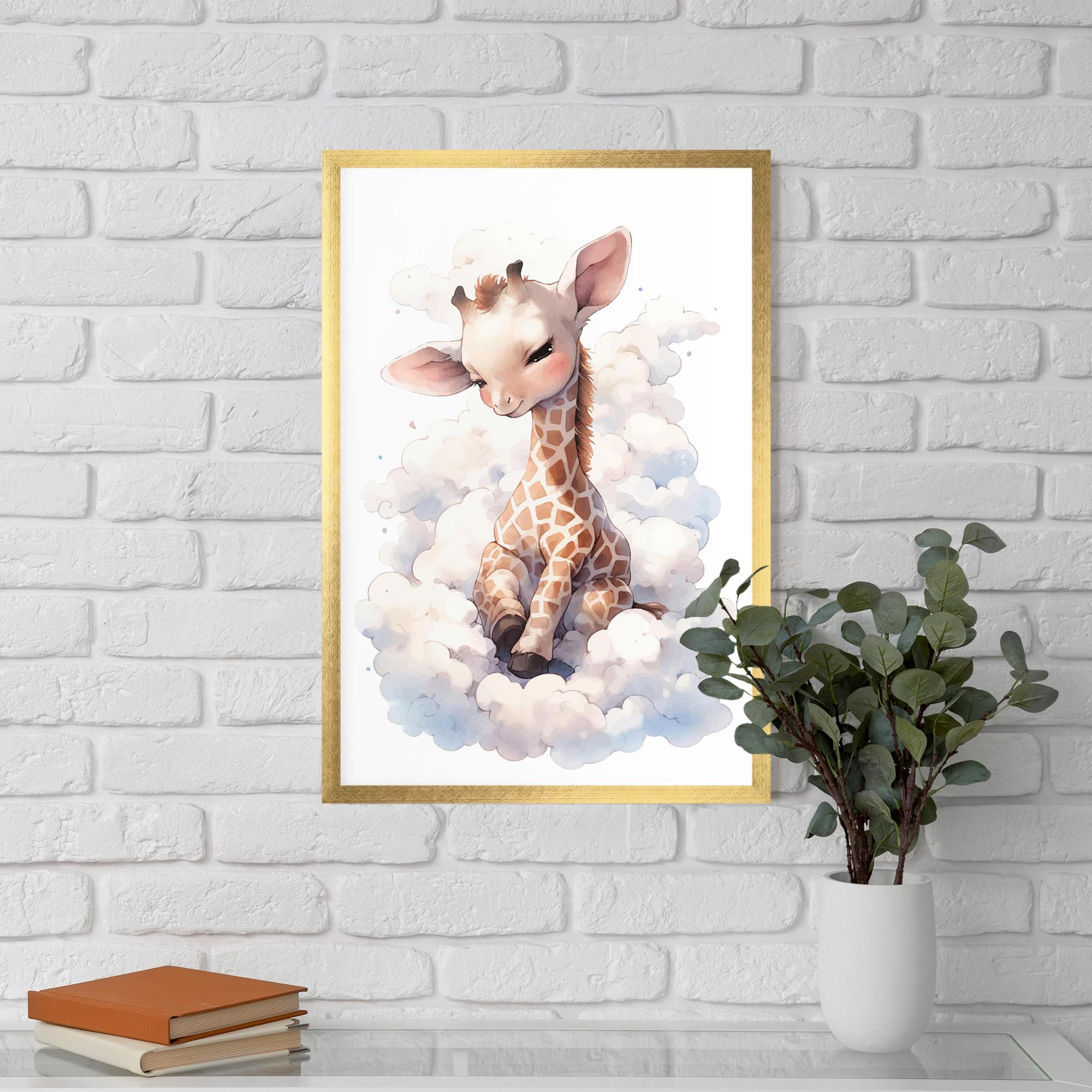 Poster Înrămat Cute Baby Giraffe mockup 5