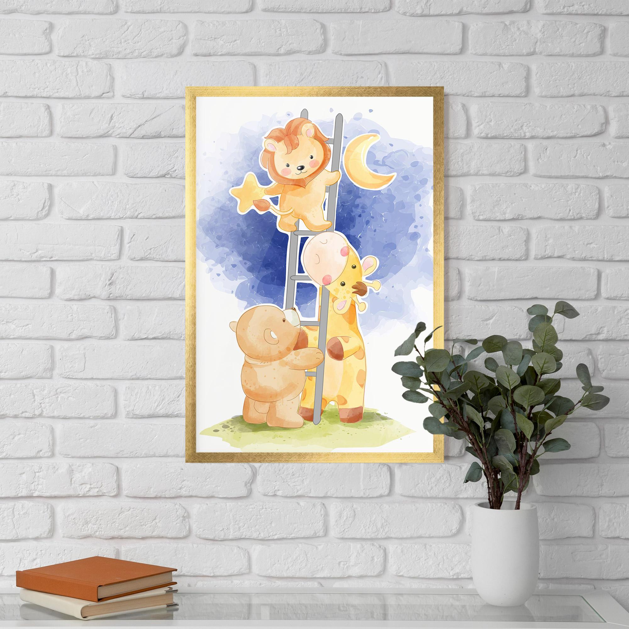 Poster Înrămat Lion Moon mockup 5