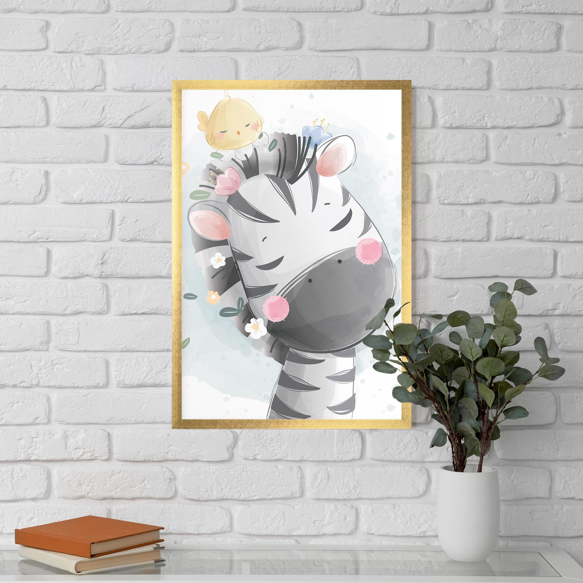 Poster Înrămat Zebra Bird mockup 5