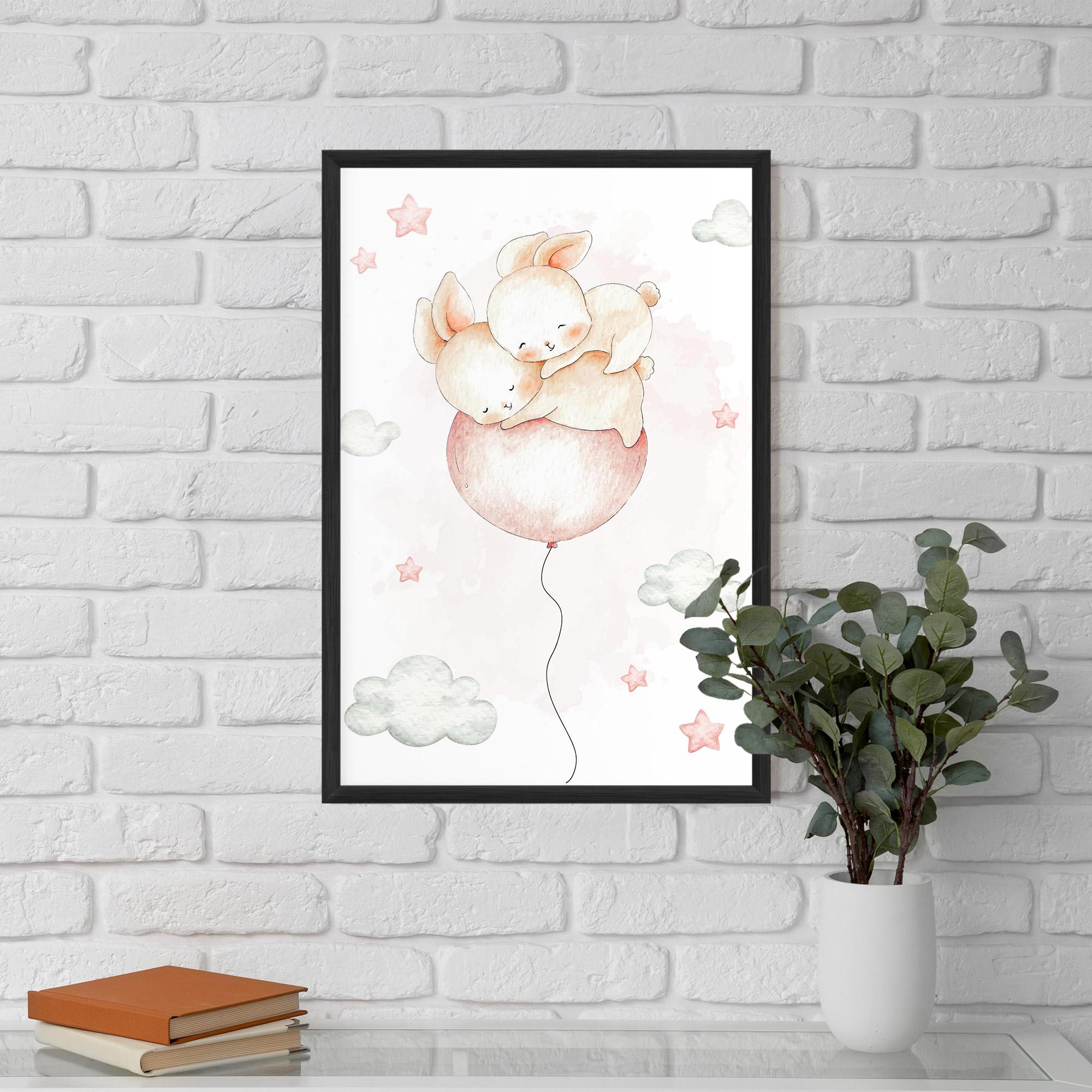 Poster Înrămat Balloon Bunny mockup 5