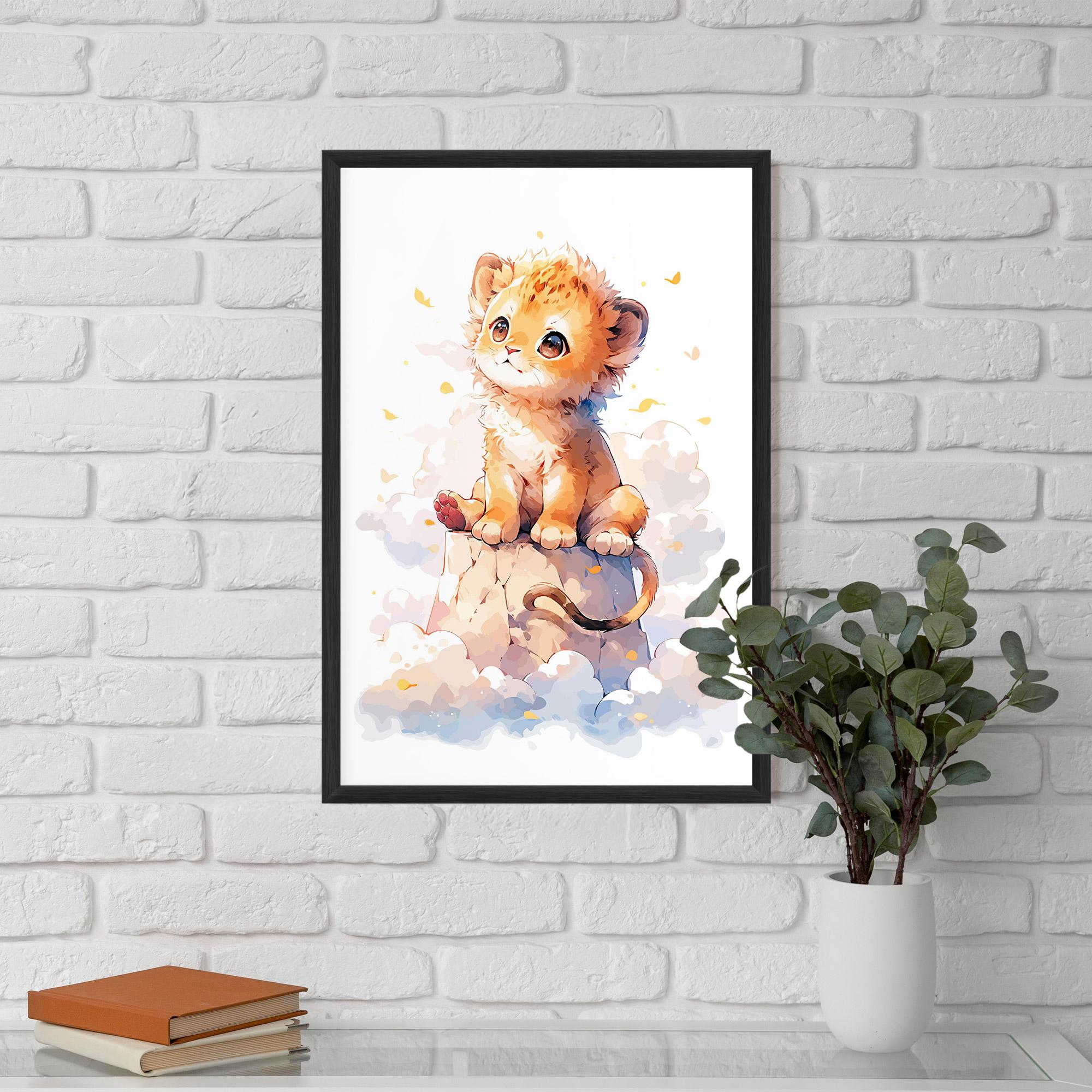 Poster Înrămat Cute Cloud Lion mockup 5