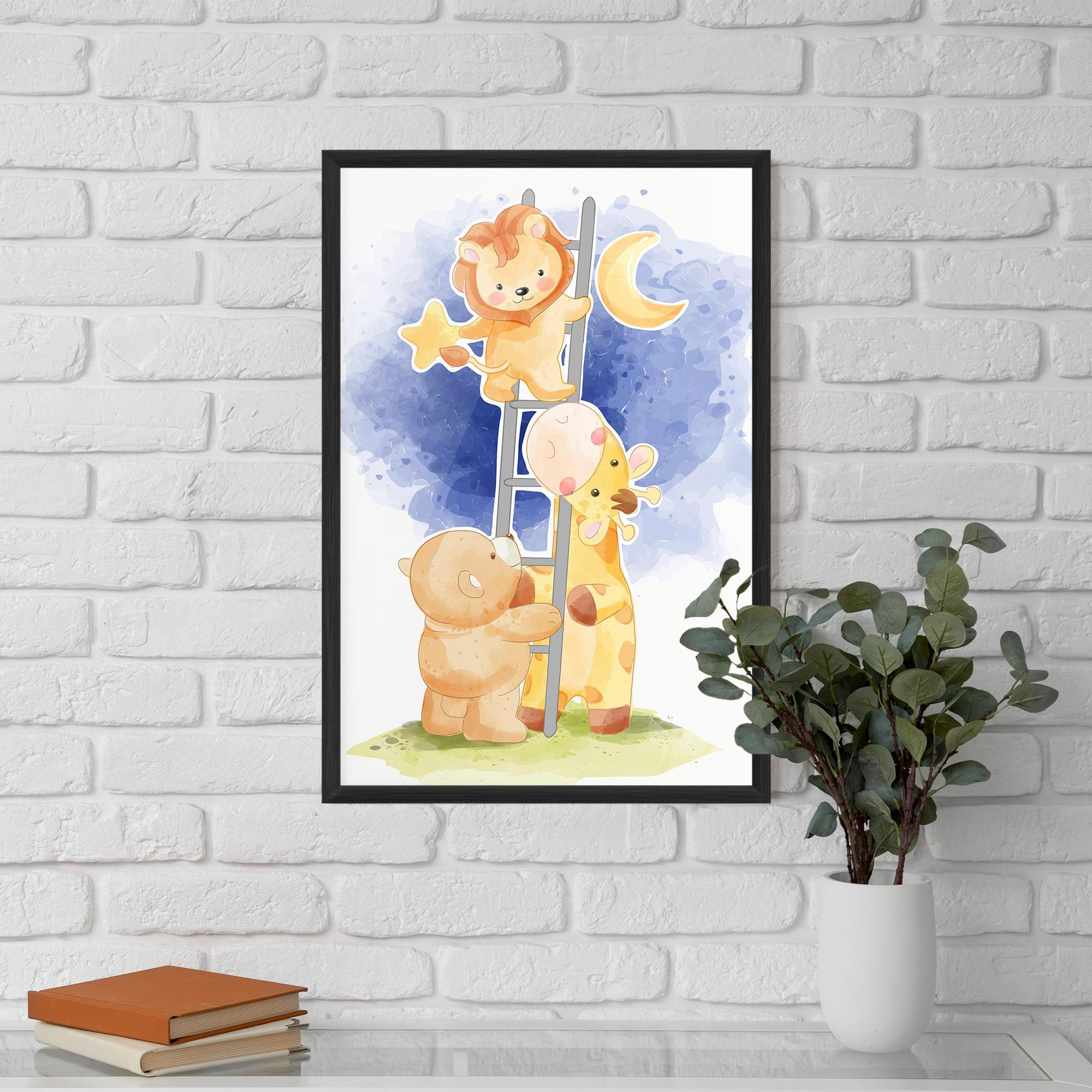 Poster Înrămat Lion Moon mockup 5