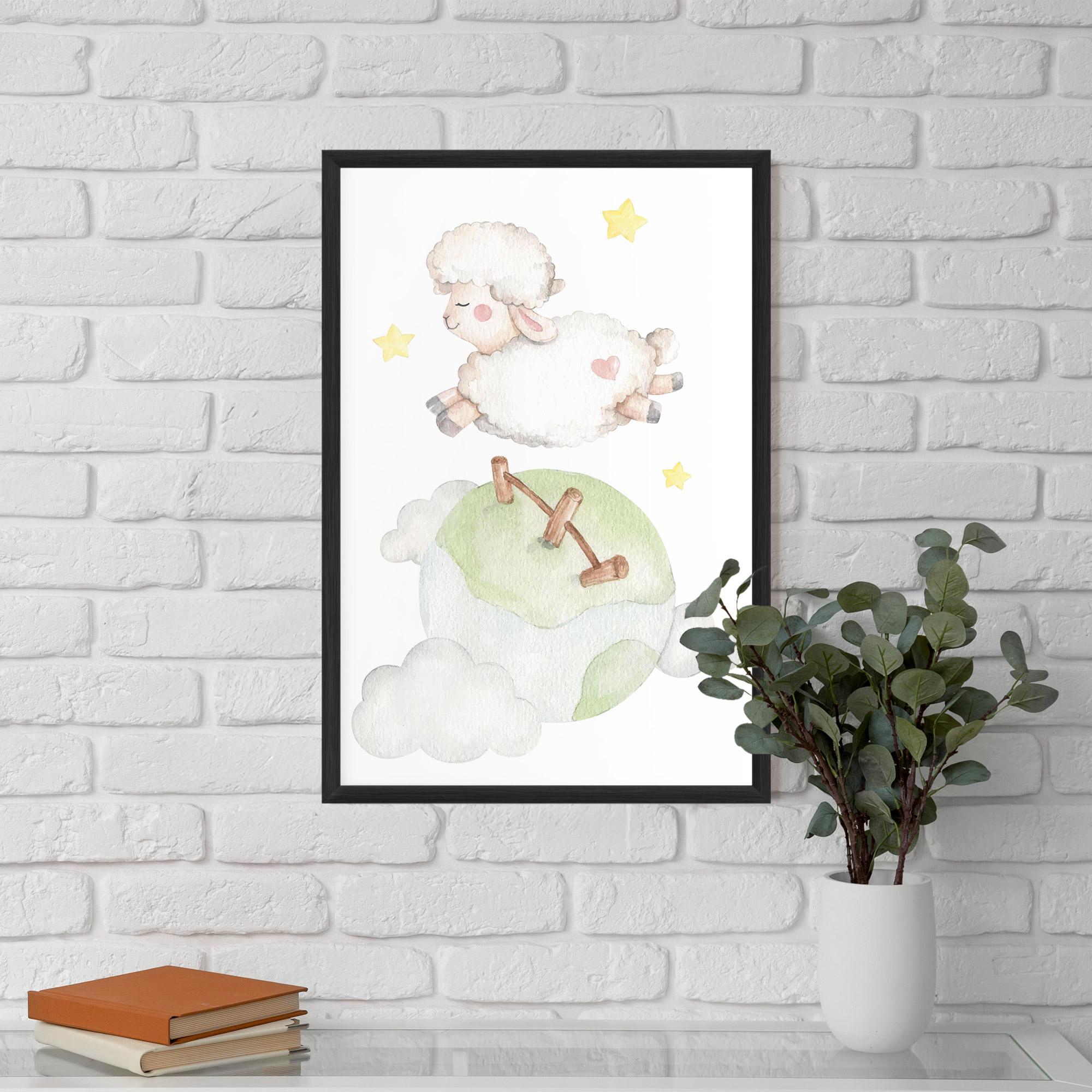 Poster Înrămat Sheep Jump mockup 5