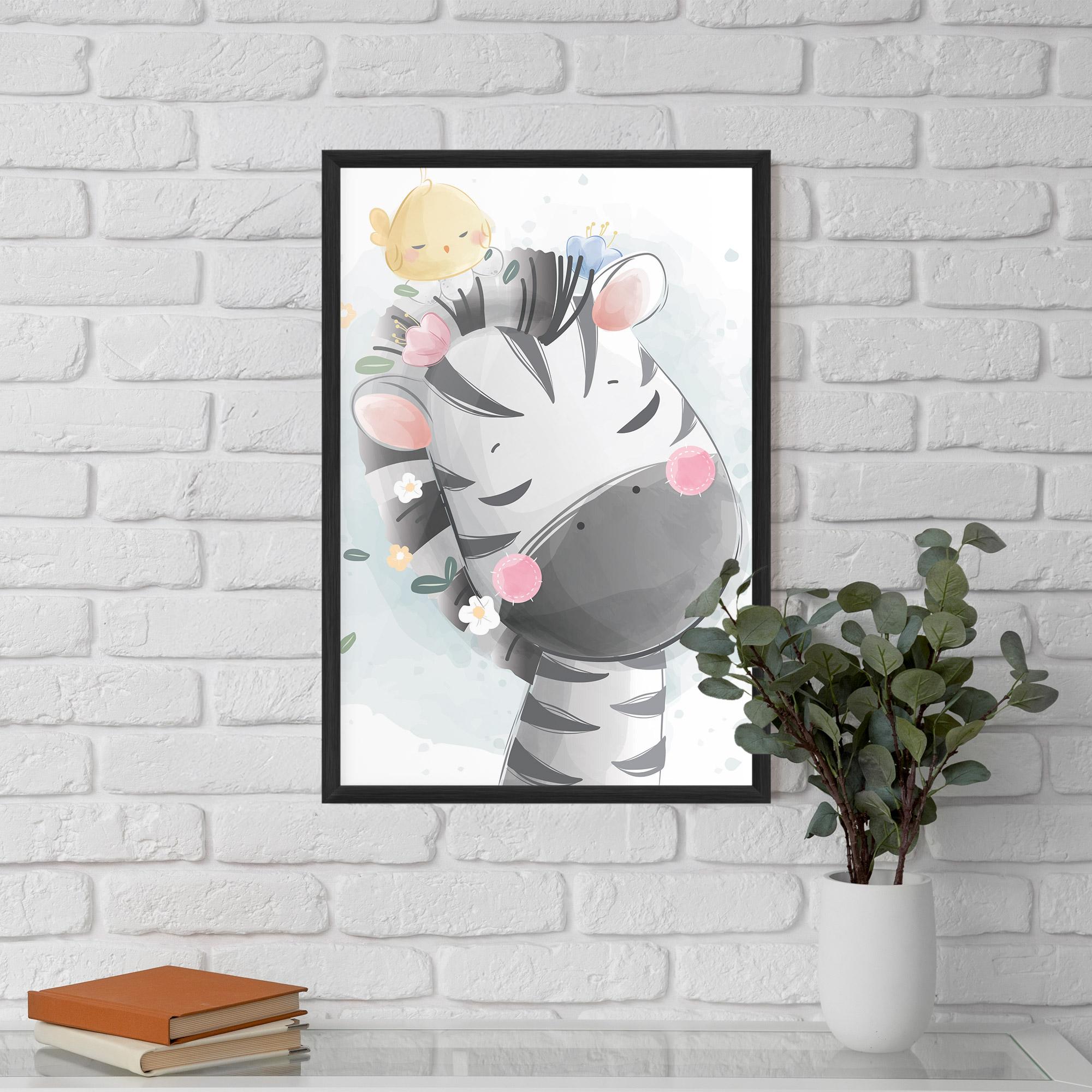 Poster Înrămat Zebra Bird mockup 5