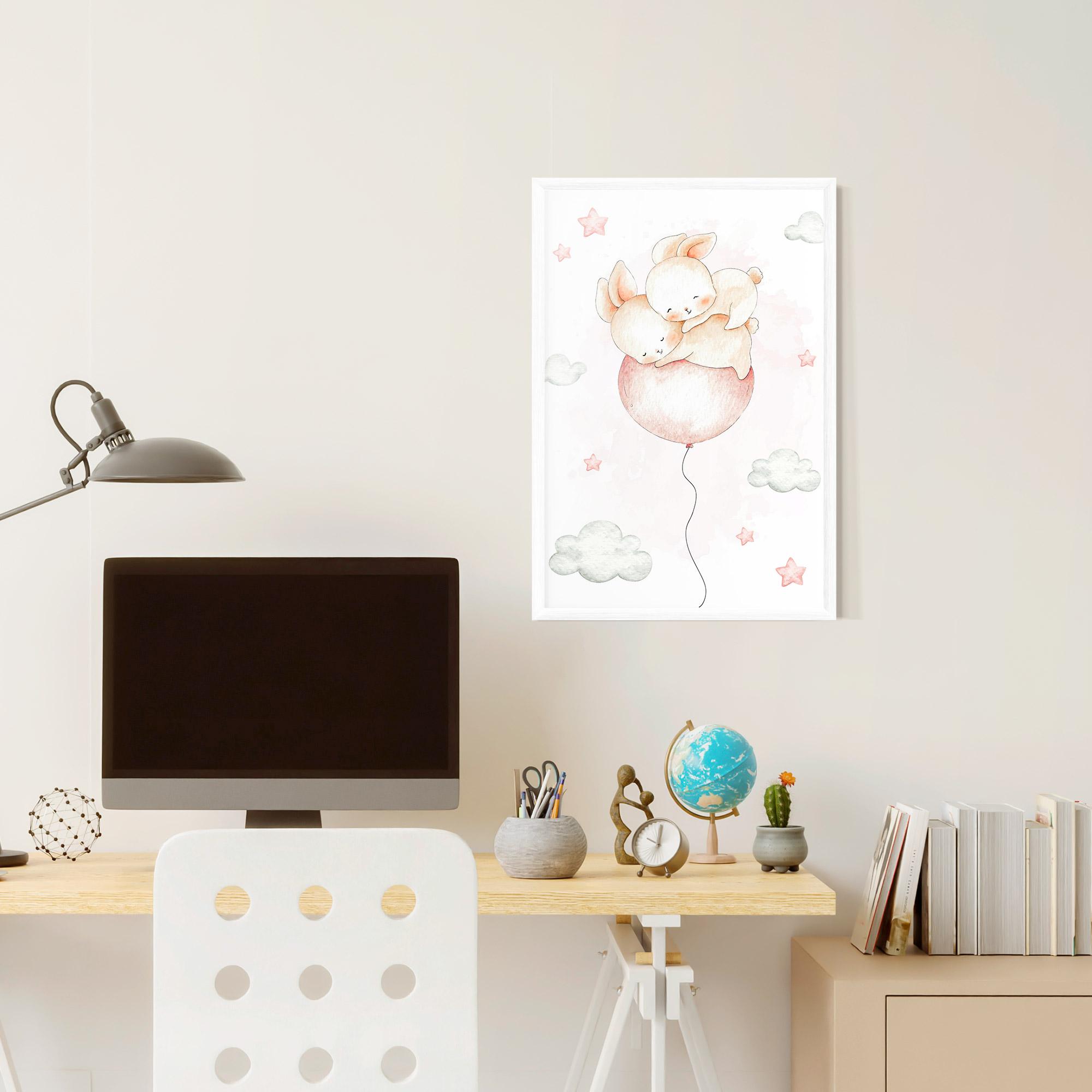 Poster Înrămat Balloon Bunny mockup 6
