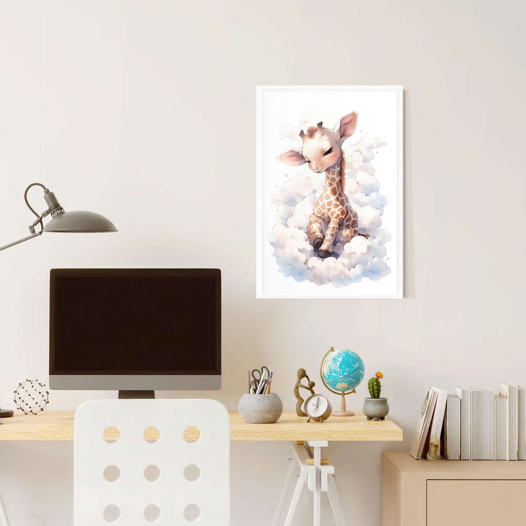 Poster Înrămat Cute Baby Giraffe mockup 6