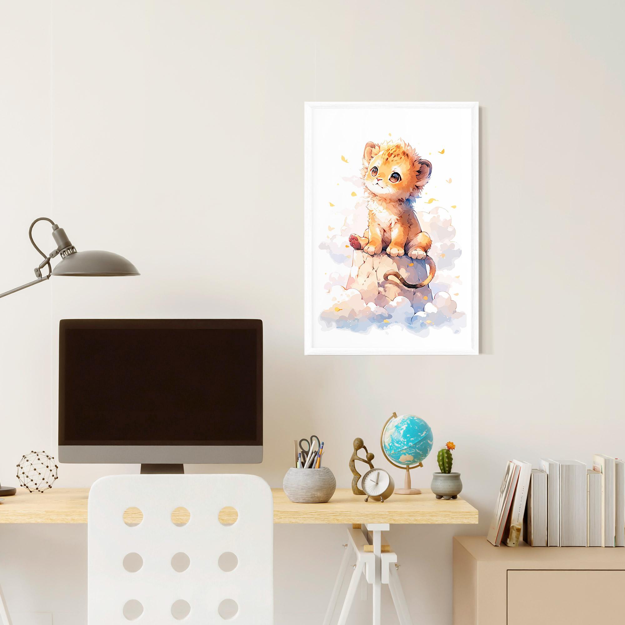 Poster Înrămat Cute Cloud Lion mockup 6