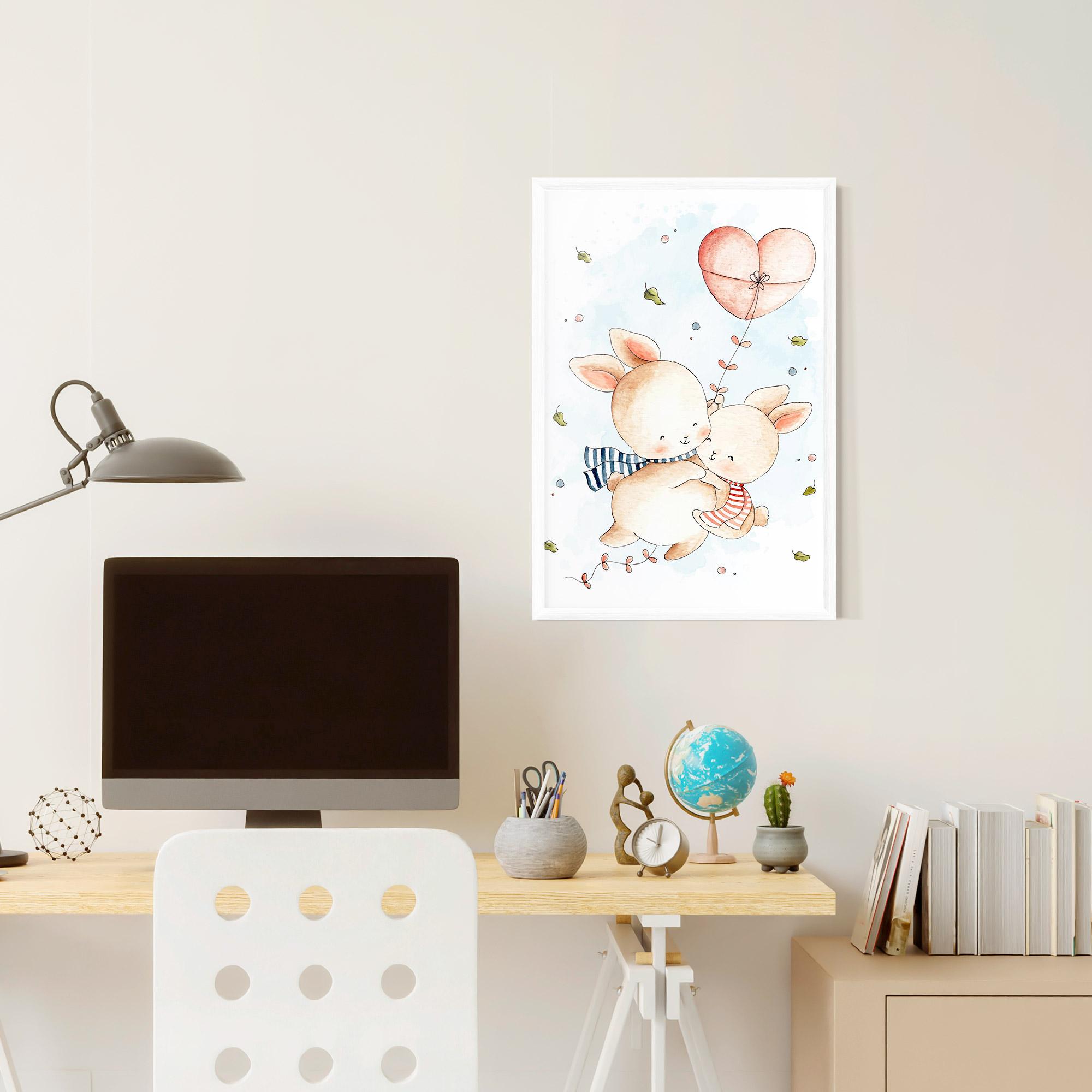Poster Înrămat Cute Couple Rabbit mockup 6