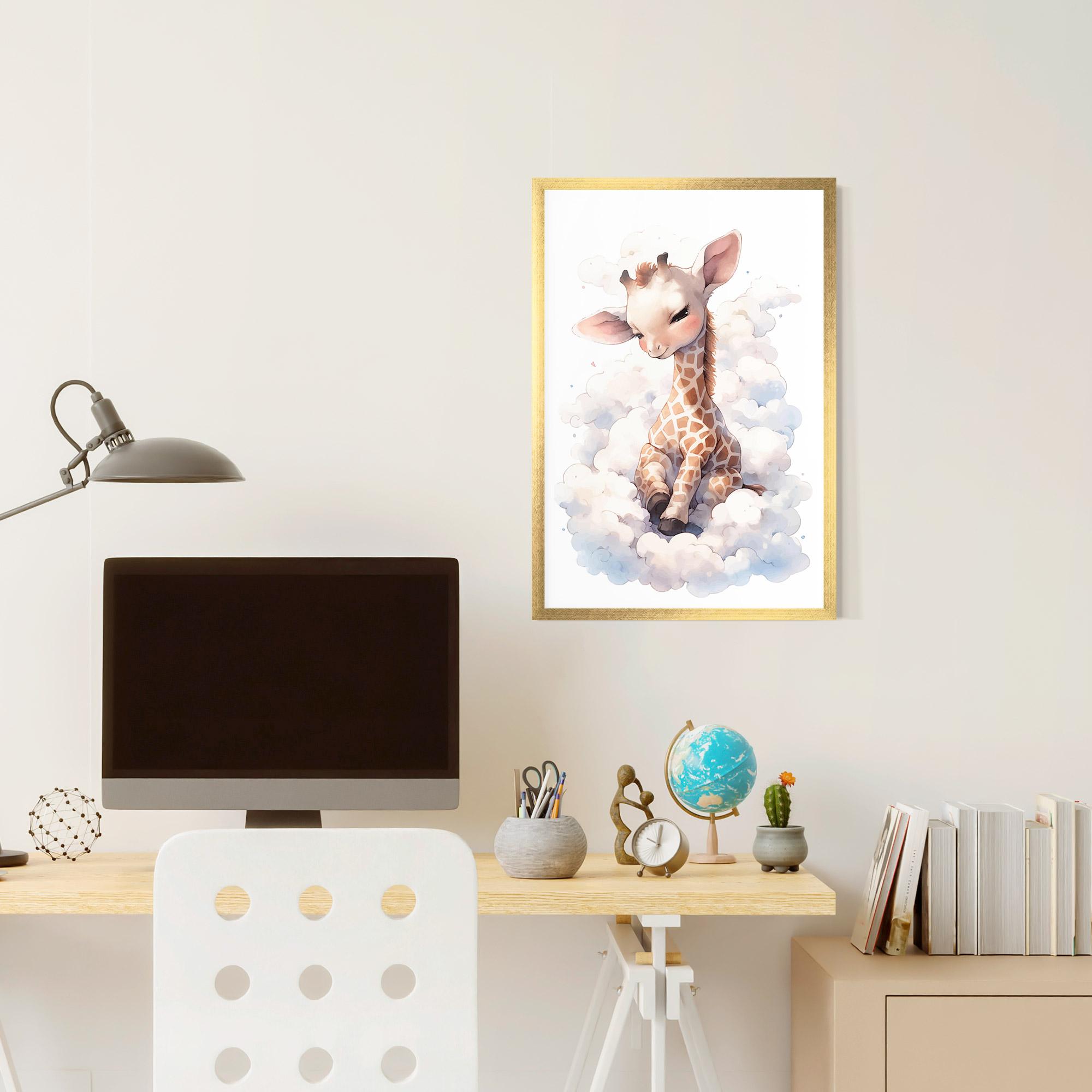 Poster Înrămat Cute Baby Giraffe mockup 6