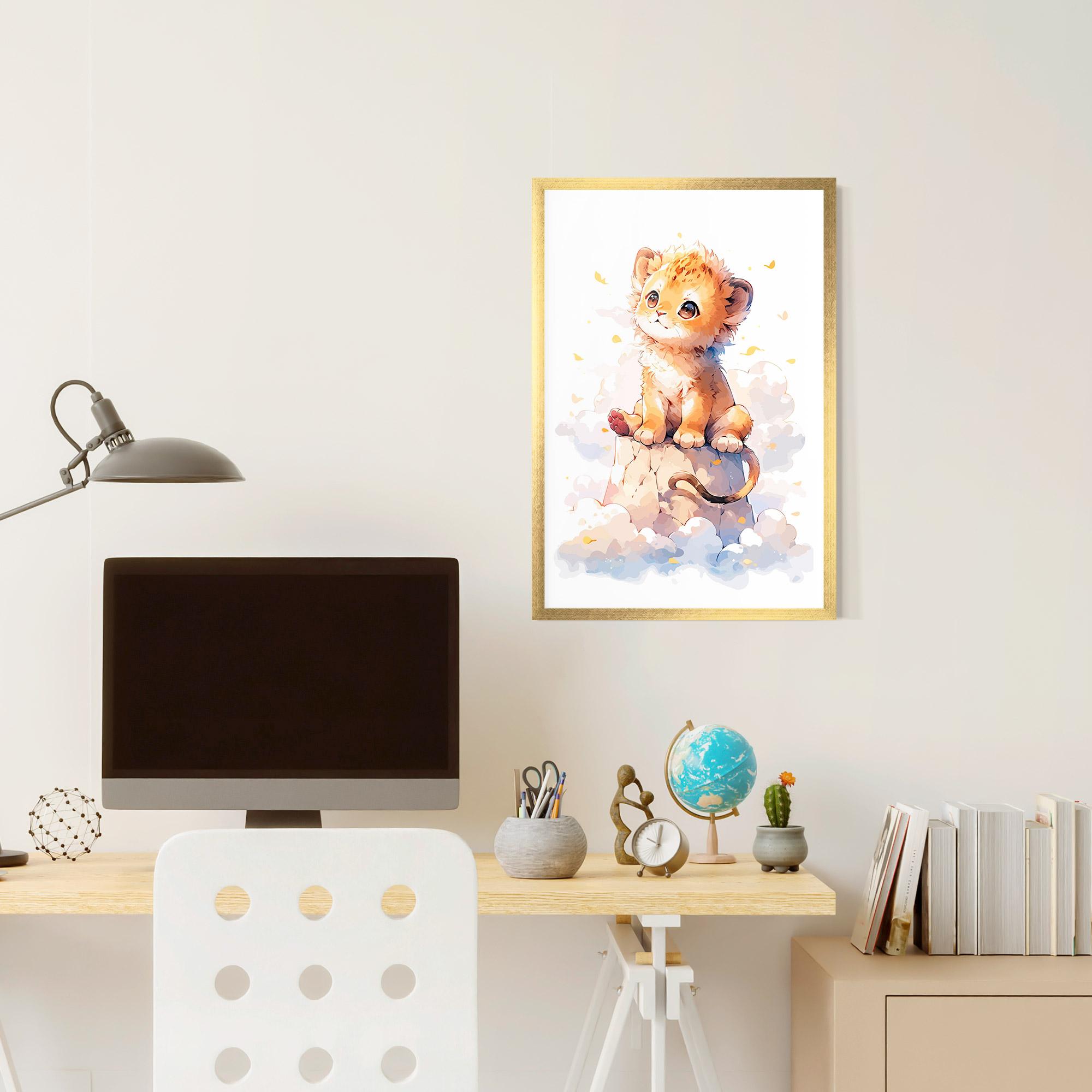 Poster Înrămat Cute Cloud Lion mockup 6