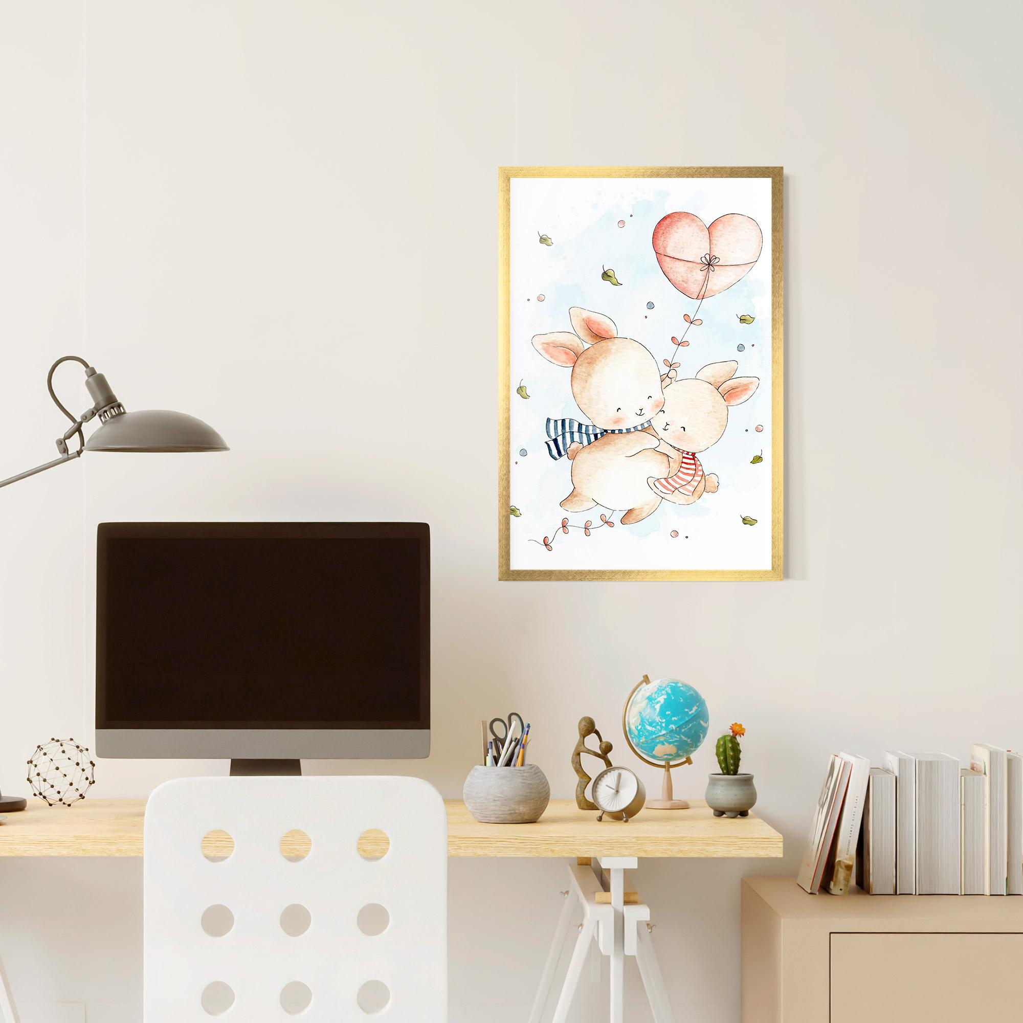 Poster Înrămat Cute Couple Rabbit mockup 6