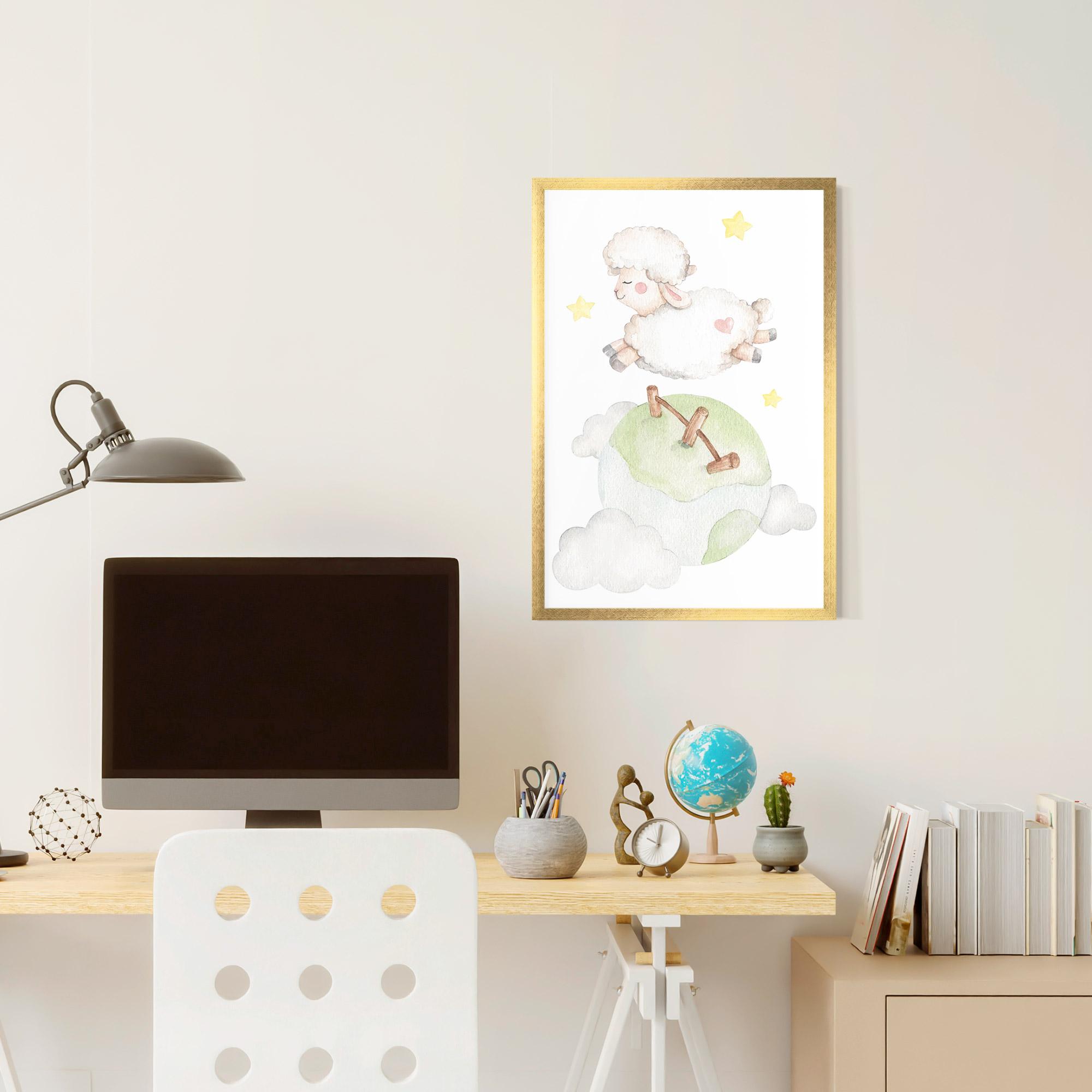 Poster Înrămat Sheep Jump mockup 6