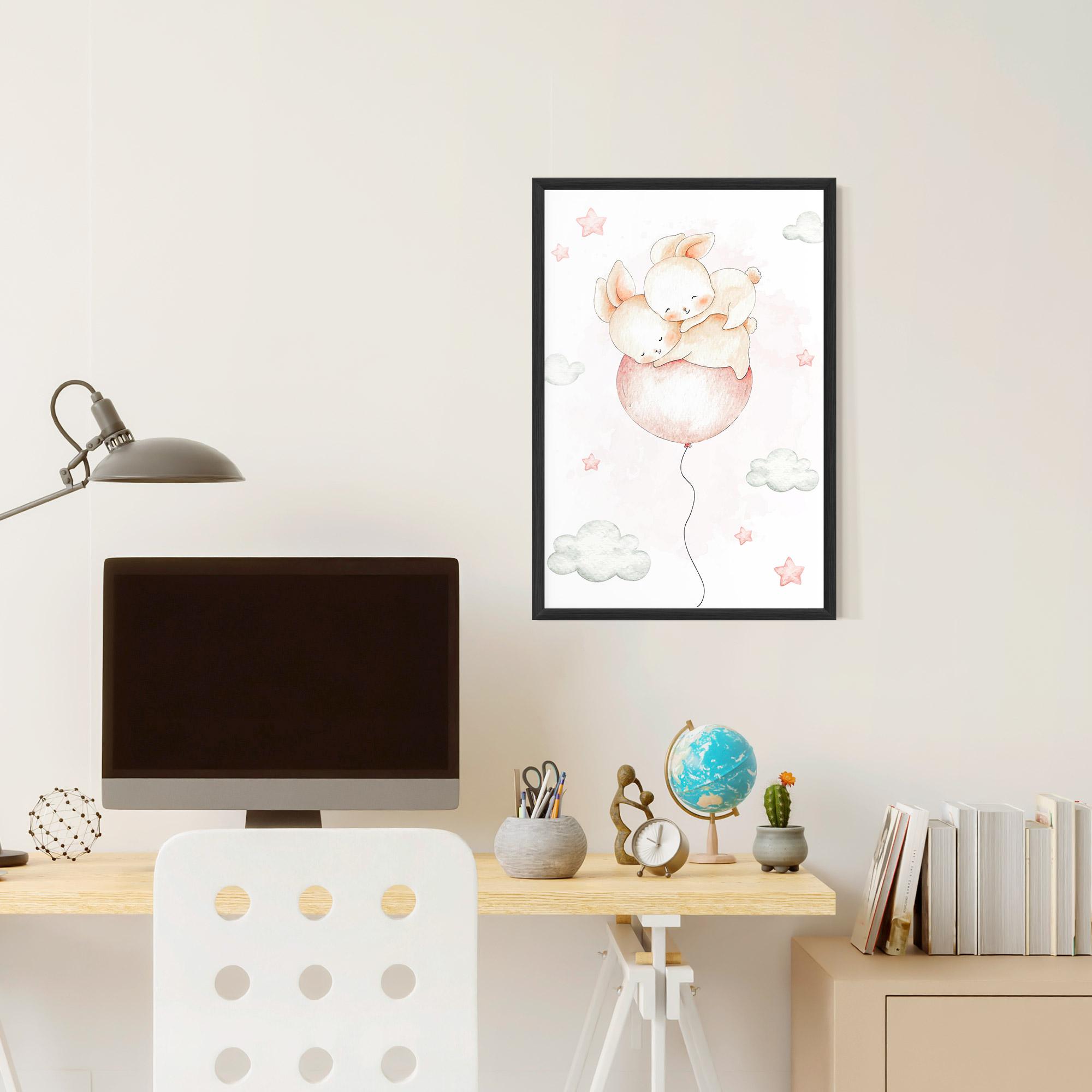 Poster Înrămat Balloon Bunny mockup 6