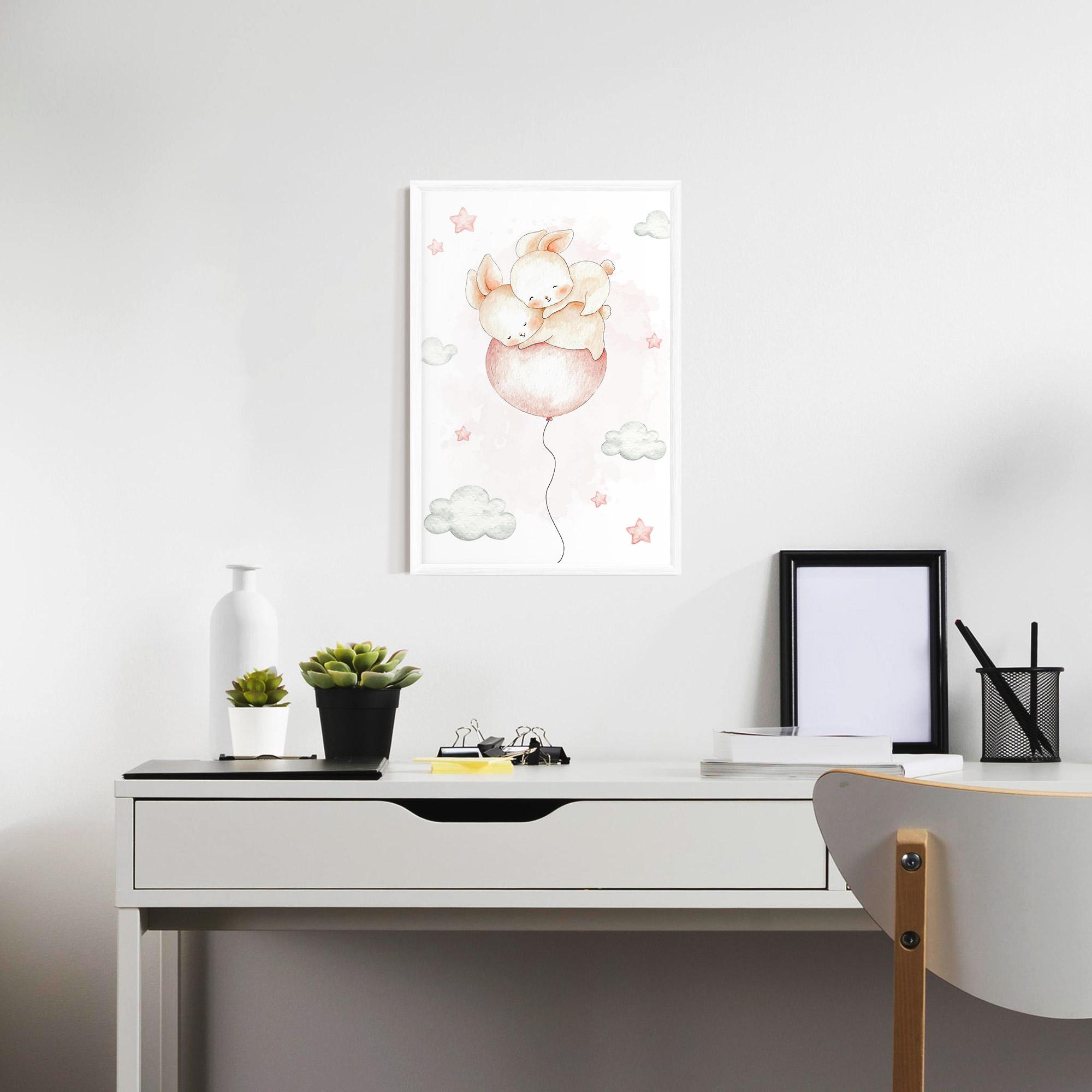 Poster Înrămat Balloon Bunny mockup 7